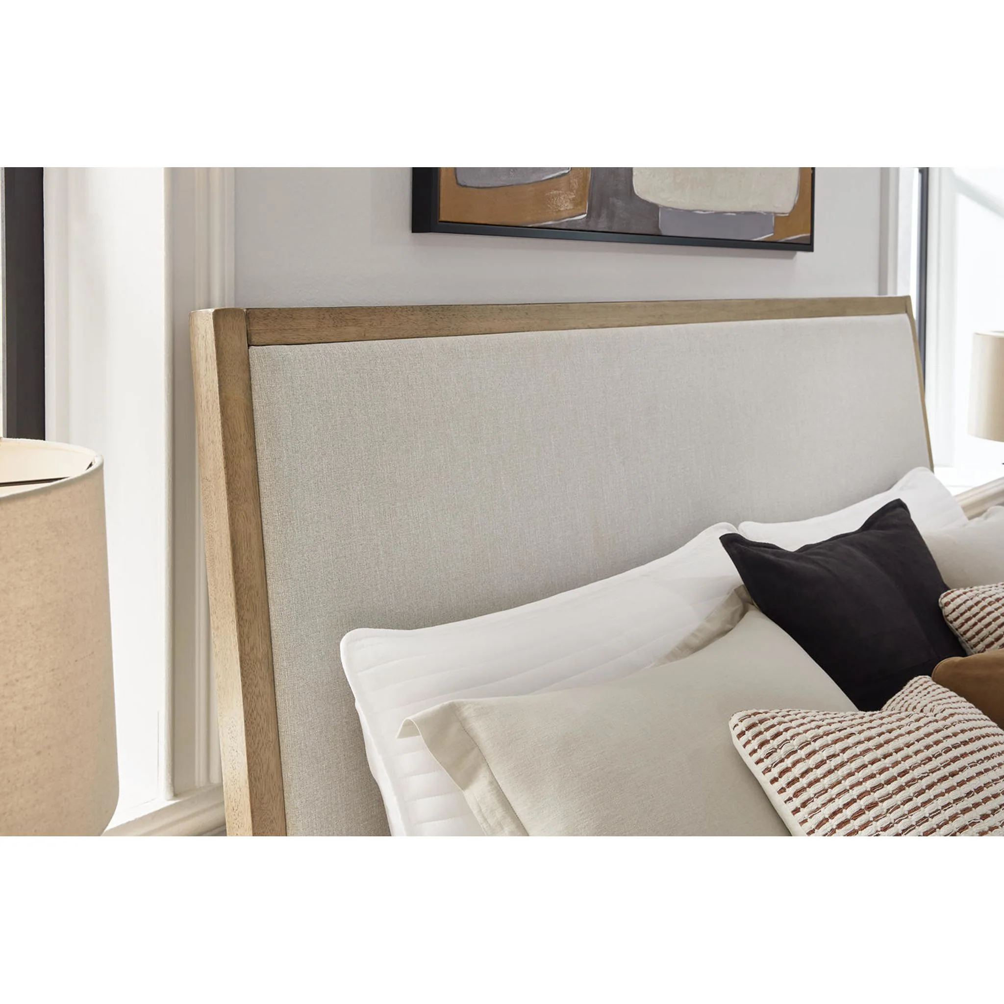 Tomtyn Upholstered Bed - Light Brown - Image 17