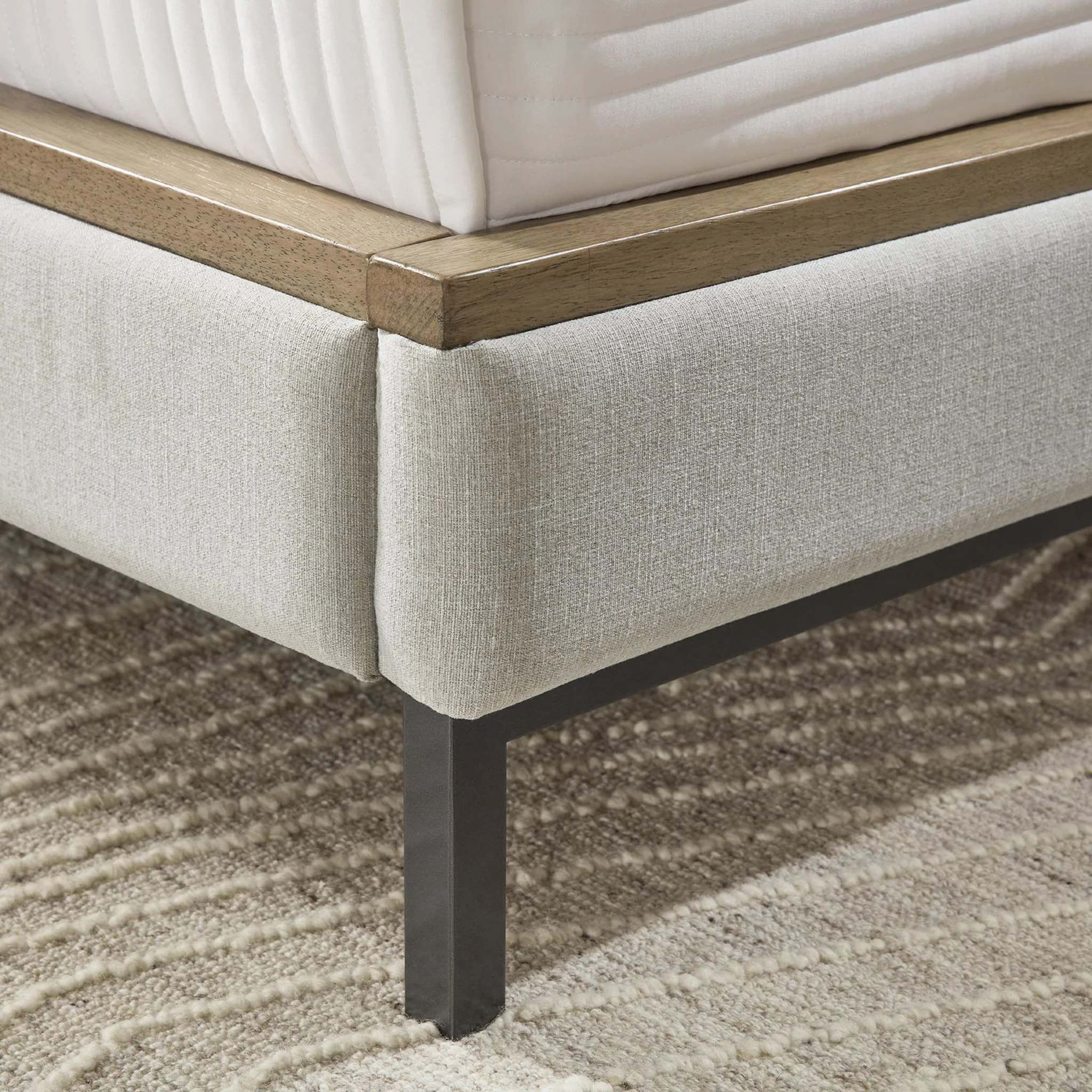 Tomtyn Upholstered Bed - Light Brown - Image 3