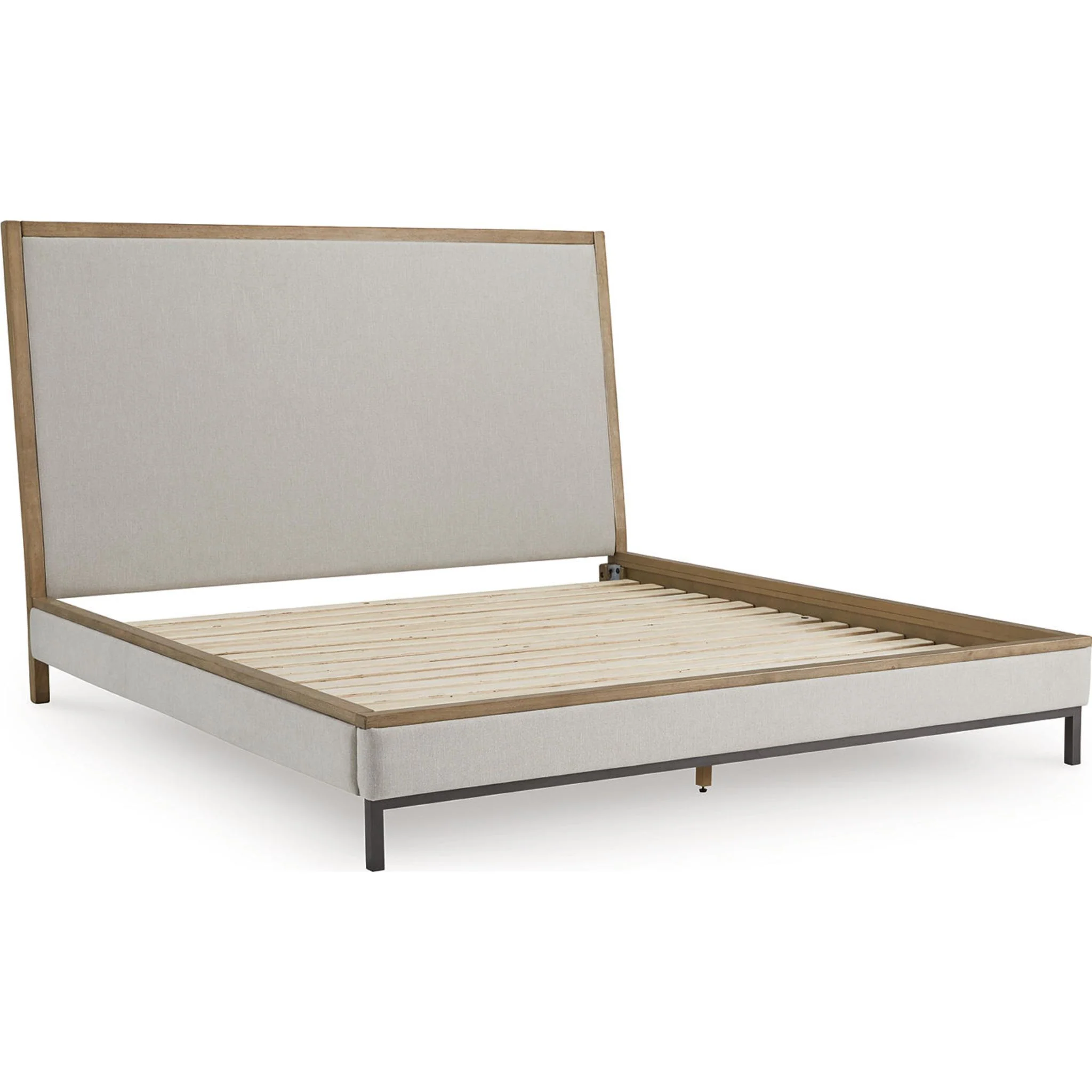 Tomtyn Upholstered Bed - Light Brown - Image 5