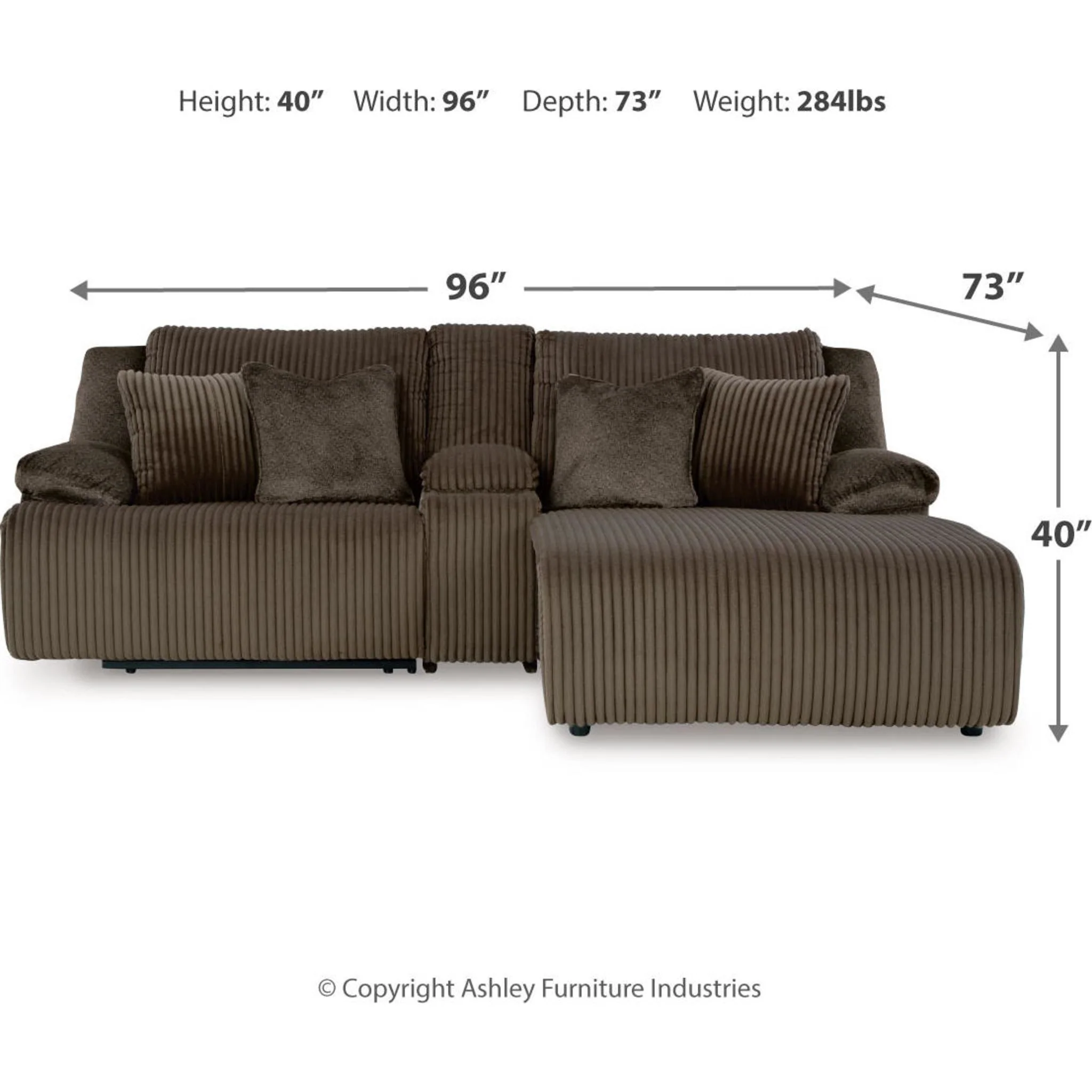 Top Tier 3 Piece Reclining Sectional - Image 3
