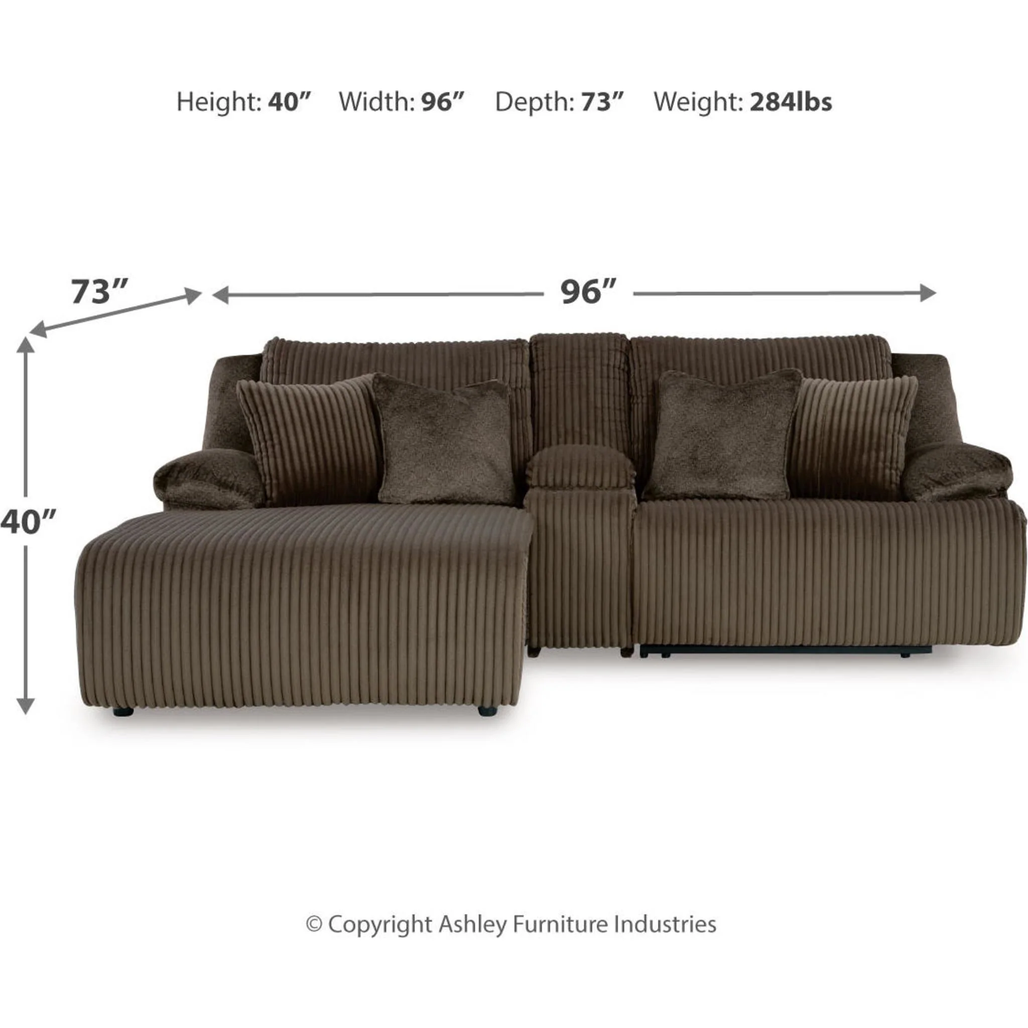 Top Tier 3 Piece Reclining Sectional - Image 40