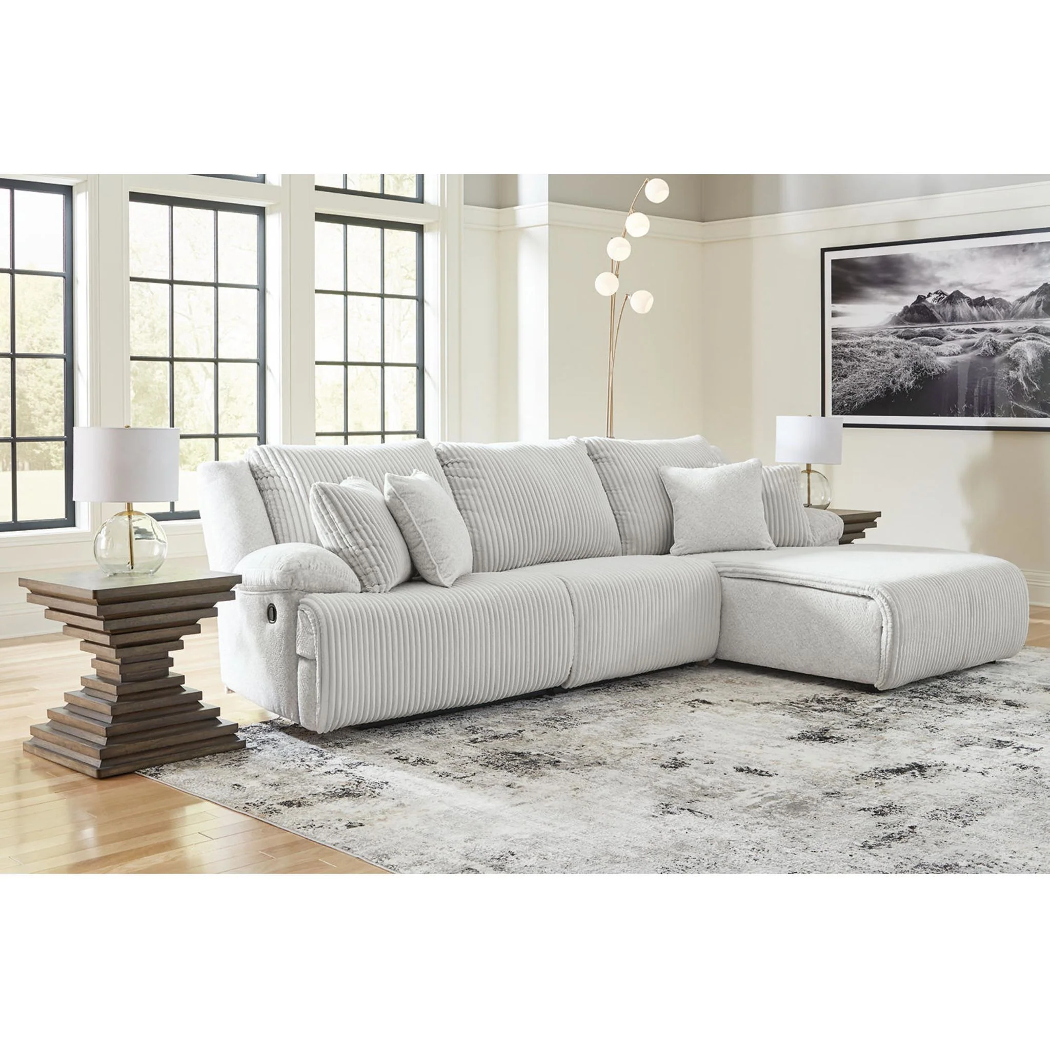 Top Tier 3 Piece Reclining Sectional with Chaise - Image 2