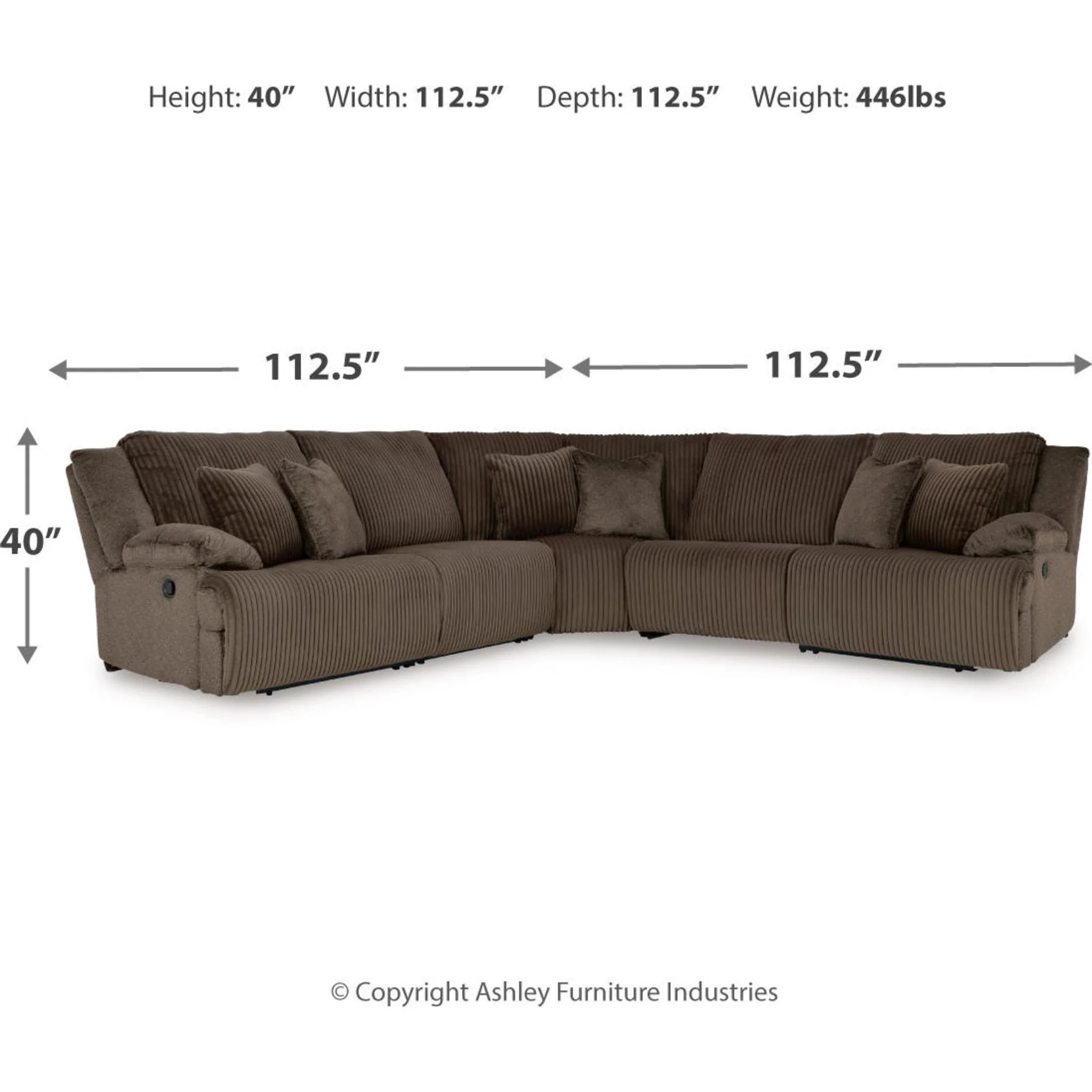 Top Tier 5 Piece Reclining Sectional - Image 7