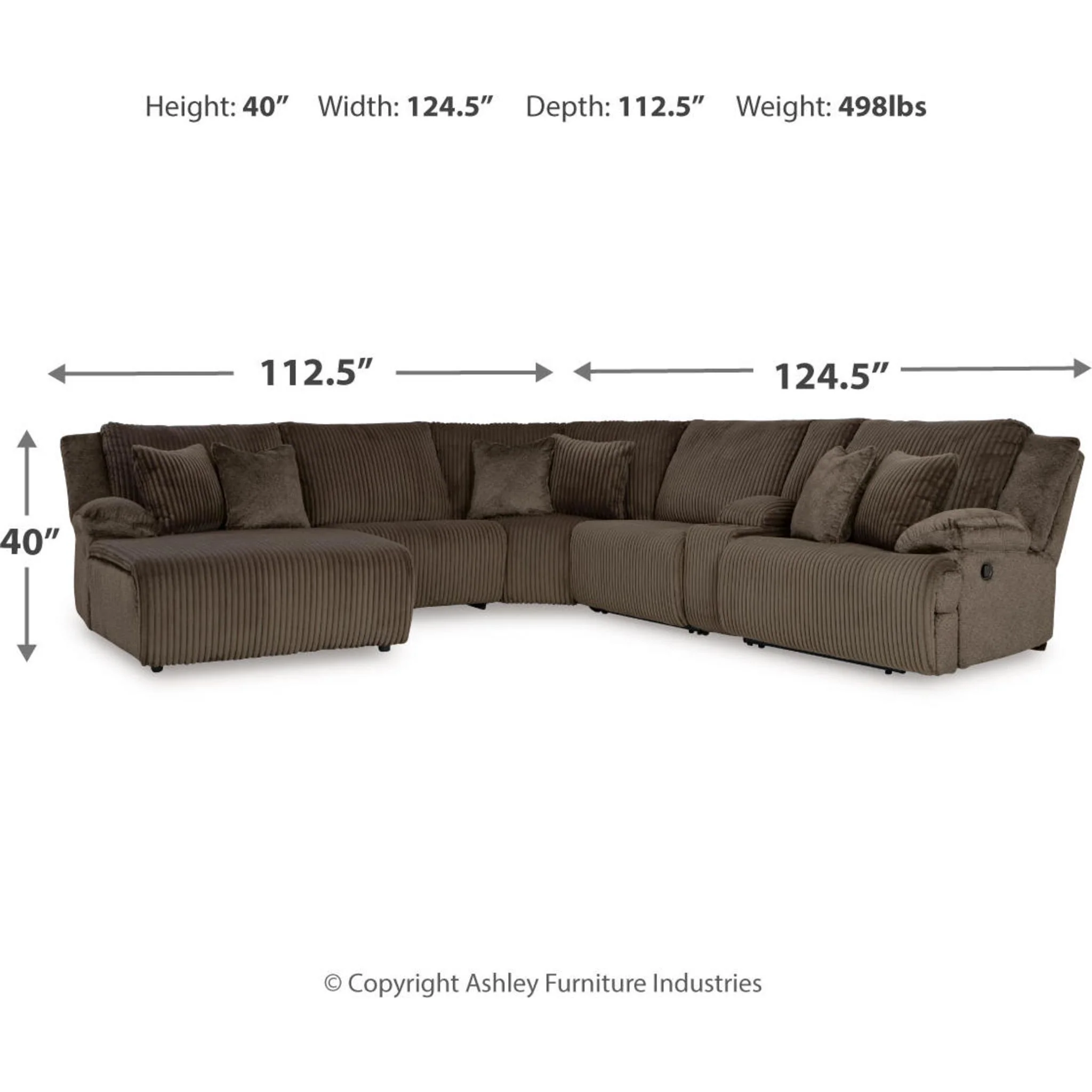 Top Tier 6 Piece Reclining Sectional with Chaise - Image 19