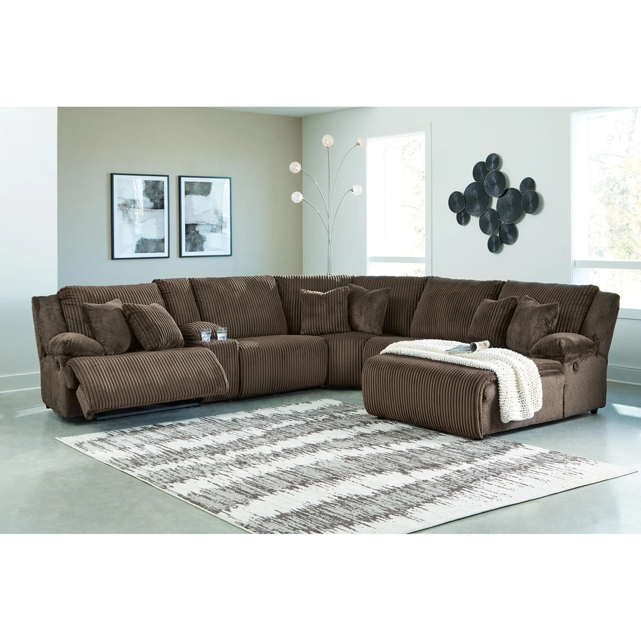 Top Tier 6 Piece Reclining Sectional with Chaise - Image 26
