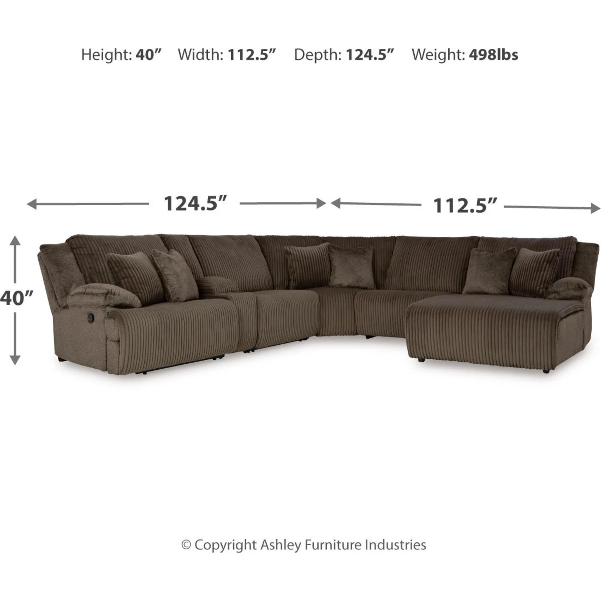 Top Tier 6 Piece Reclining Sectional with Chaise - Image 27