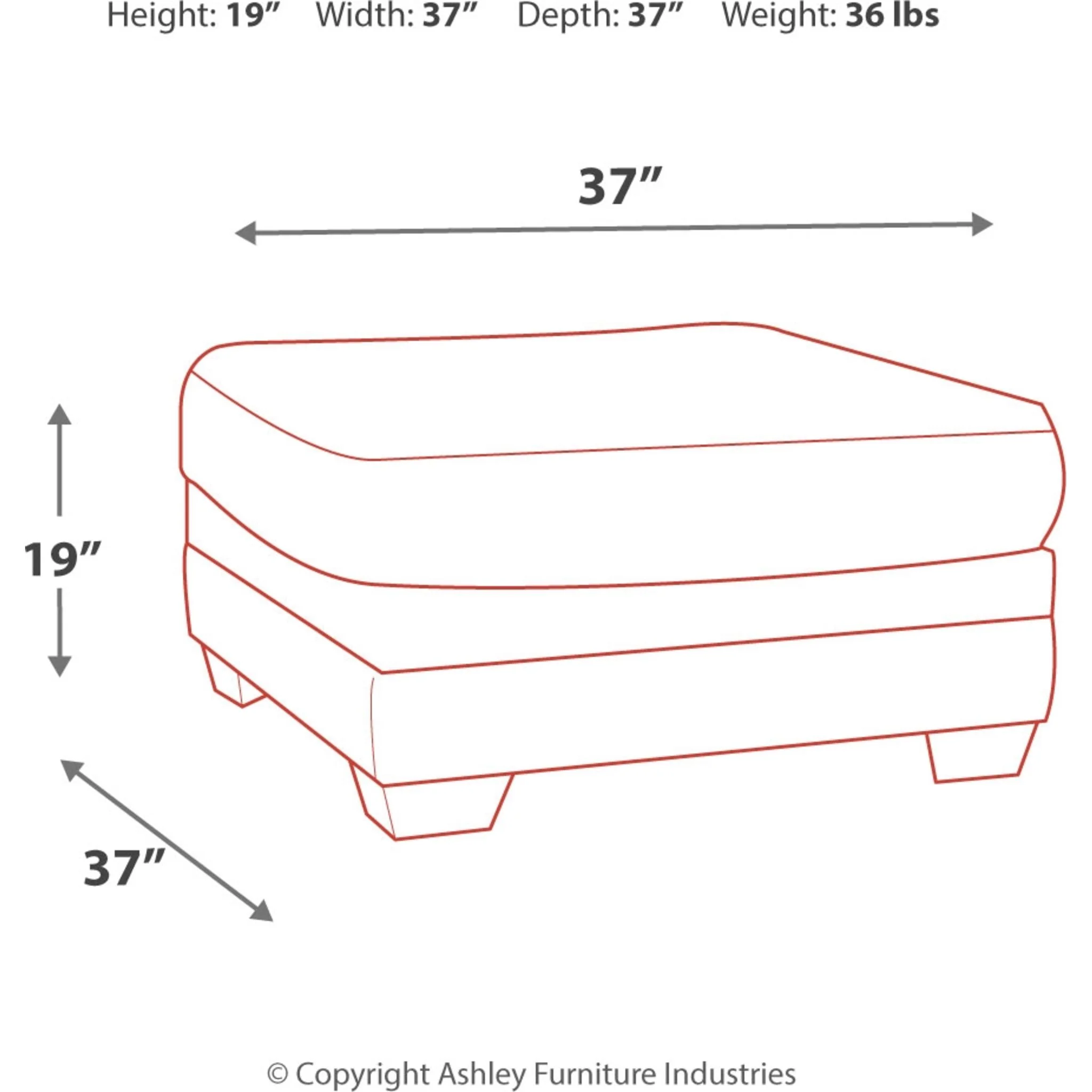 Tracling Oversized Ottoman - Slate - Image 4