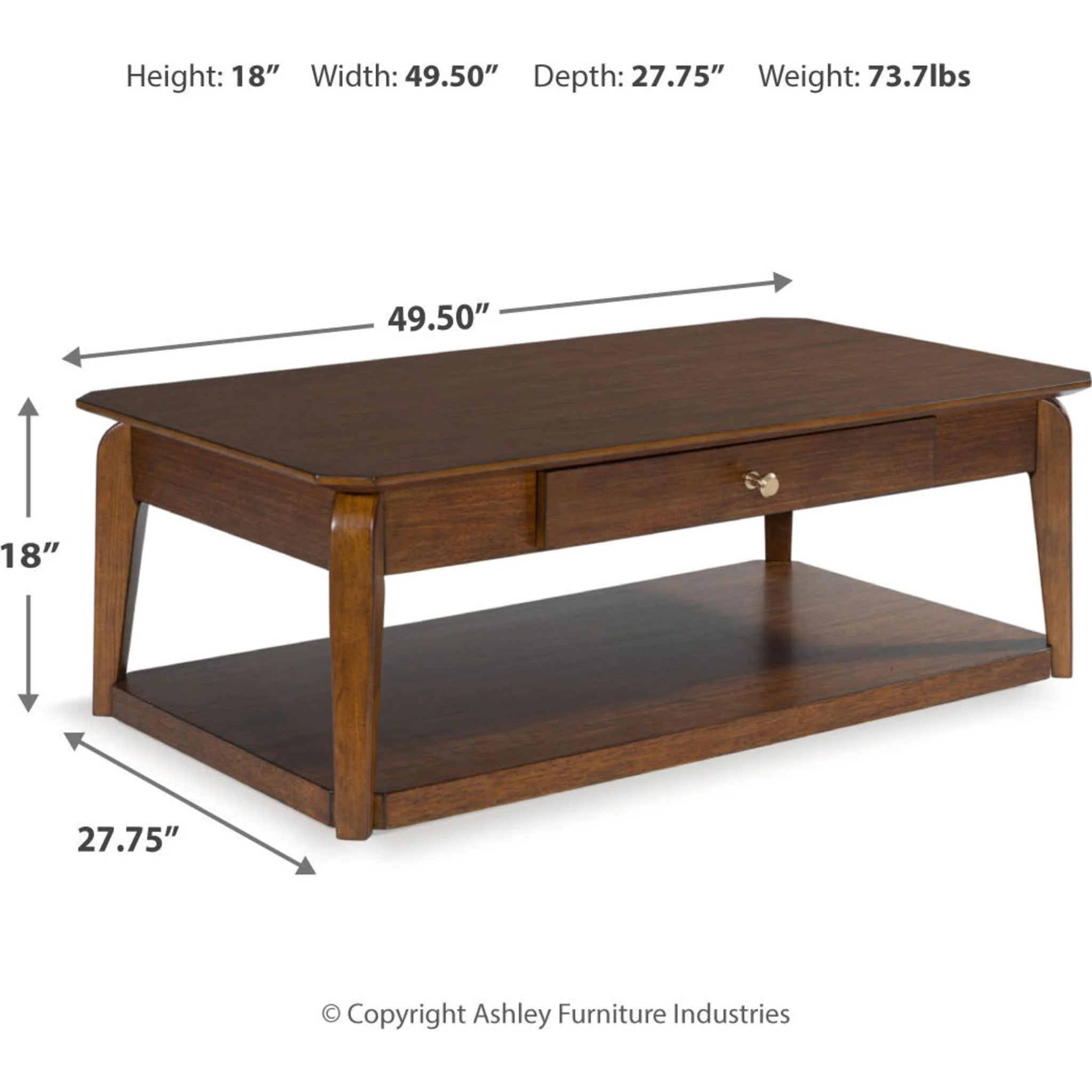 Trenmour Coffee Table - Medium Brown - Image 3