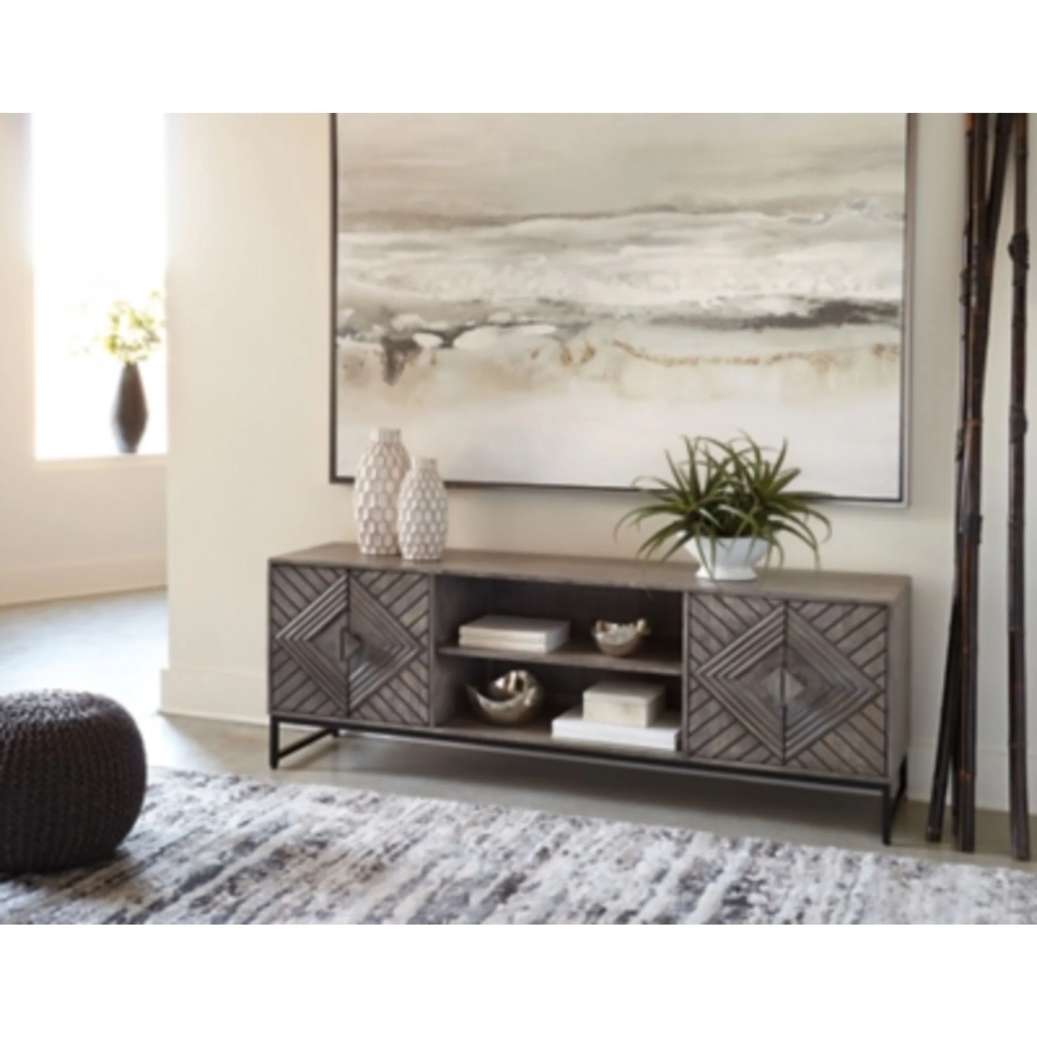 Treybrook Accent Cabinet - Distressed Gray - Image 2