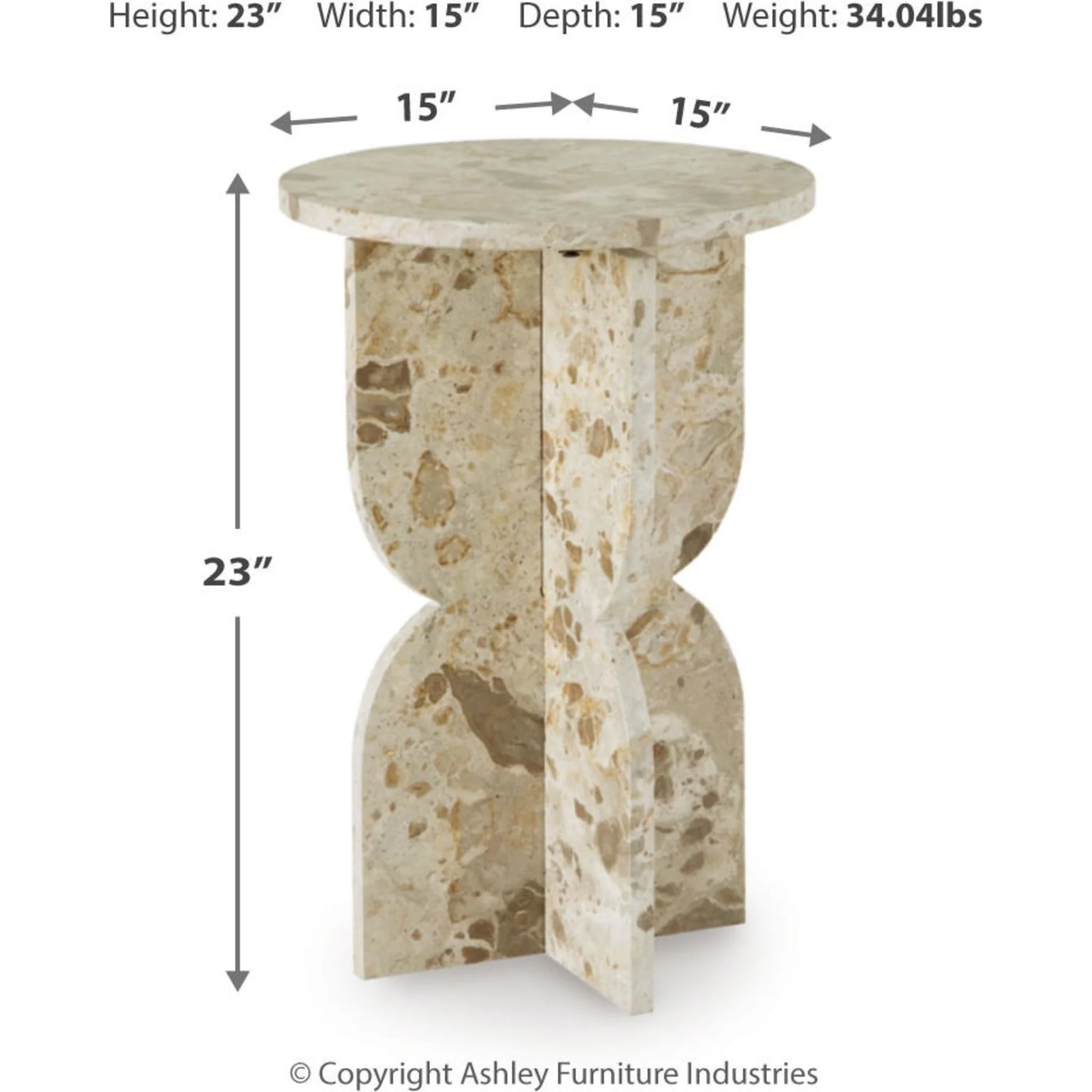 Treygan Accent Table - Beige - Image 3