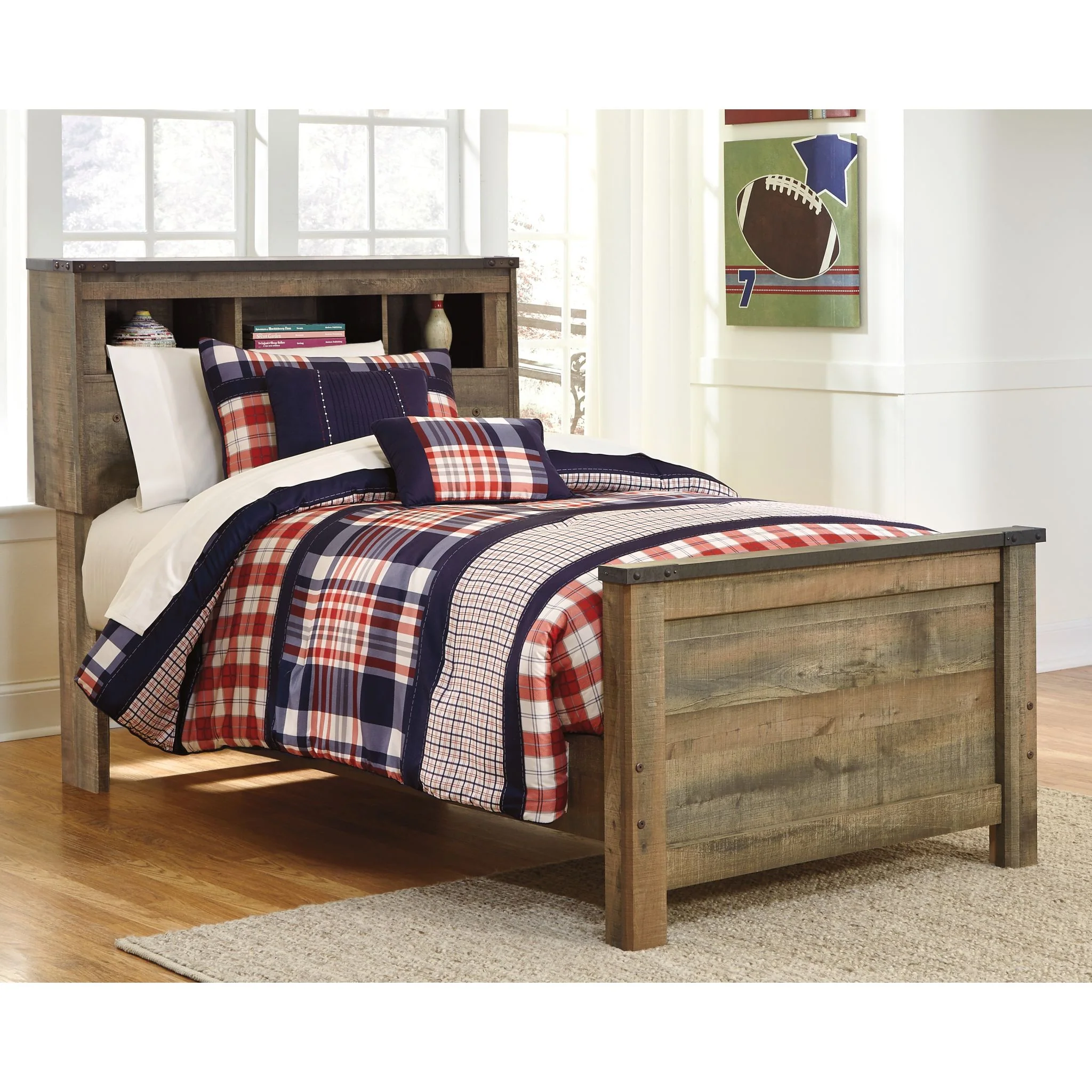 Trinell Twin Bookcase Bed - Brown - Image 2