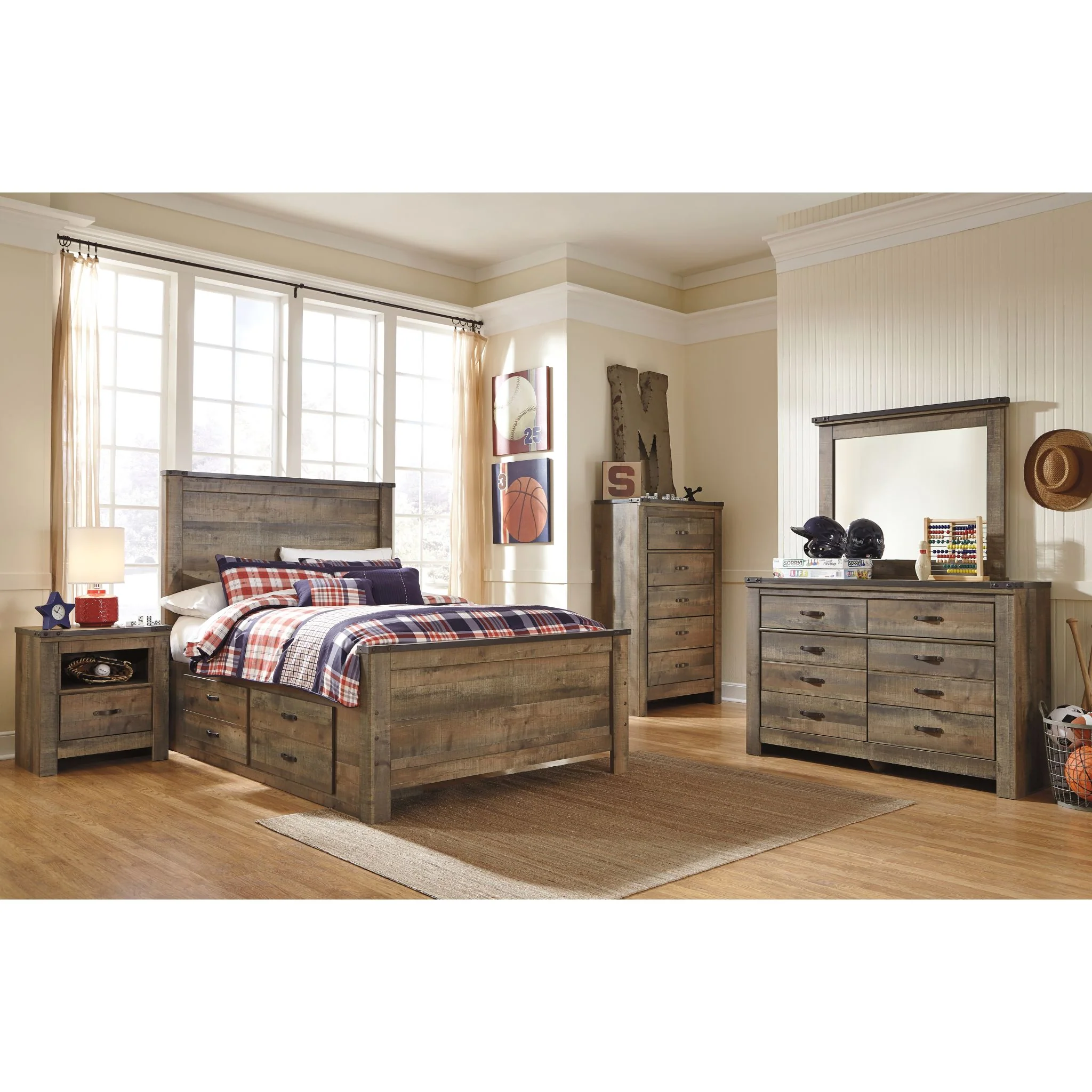 Trinell Bed with 2 Drawer Storage - Brown - Image 10