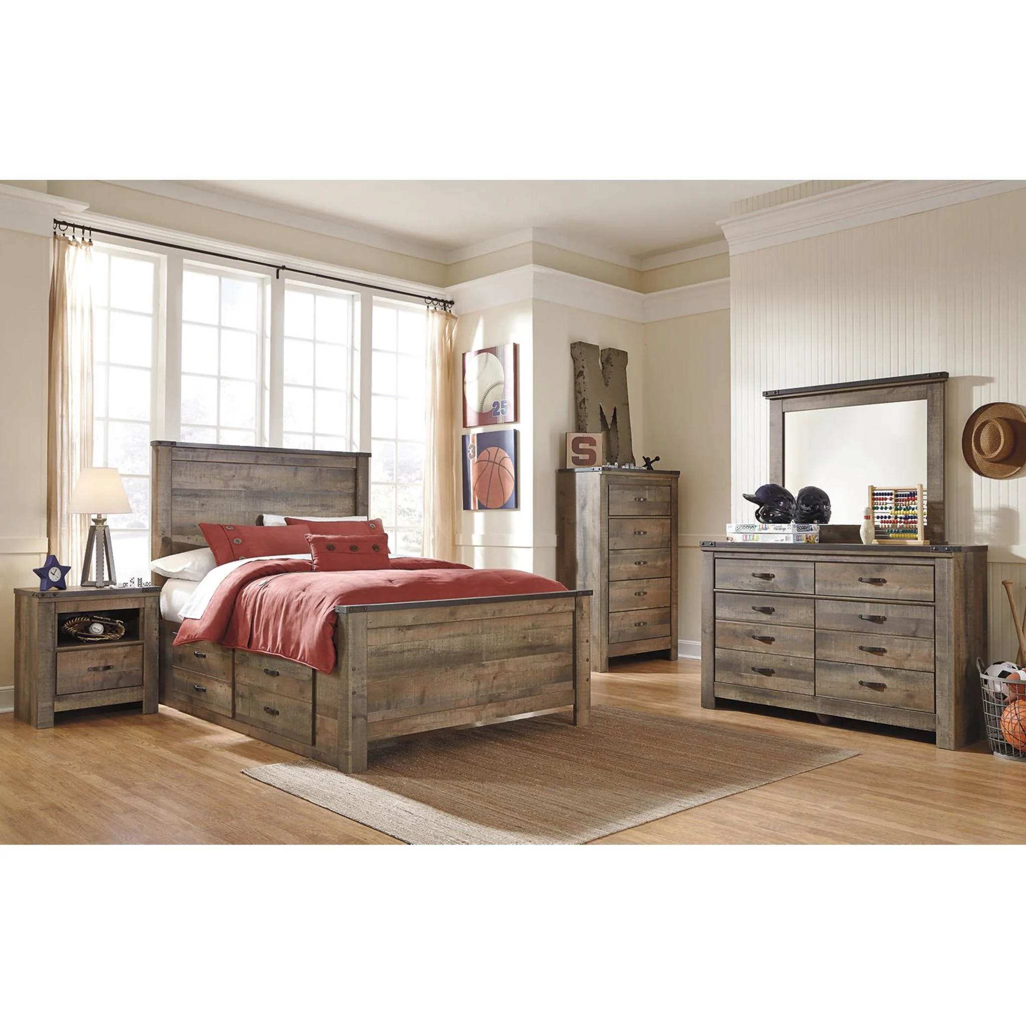 Trinell Bed with 2 Drawer Storage - Brown - Image 26