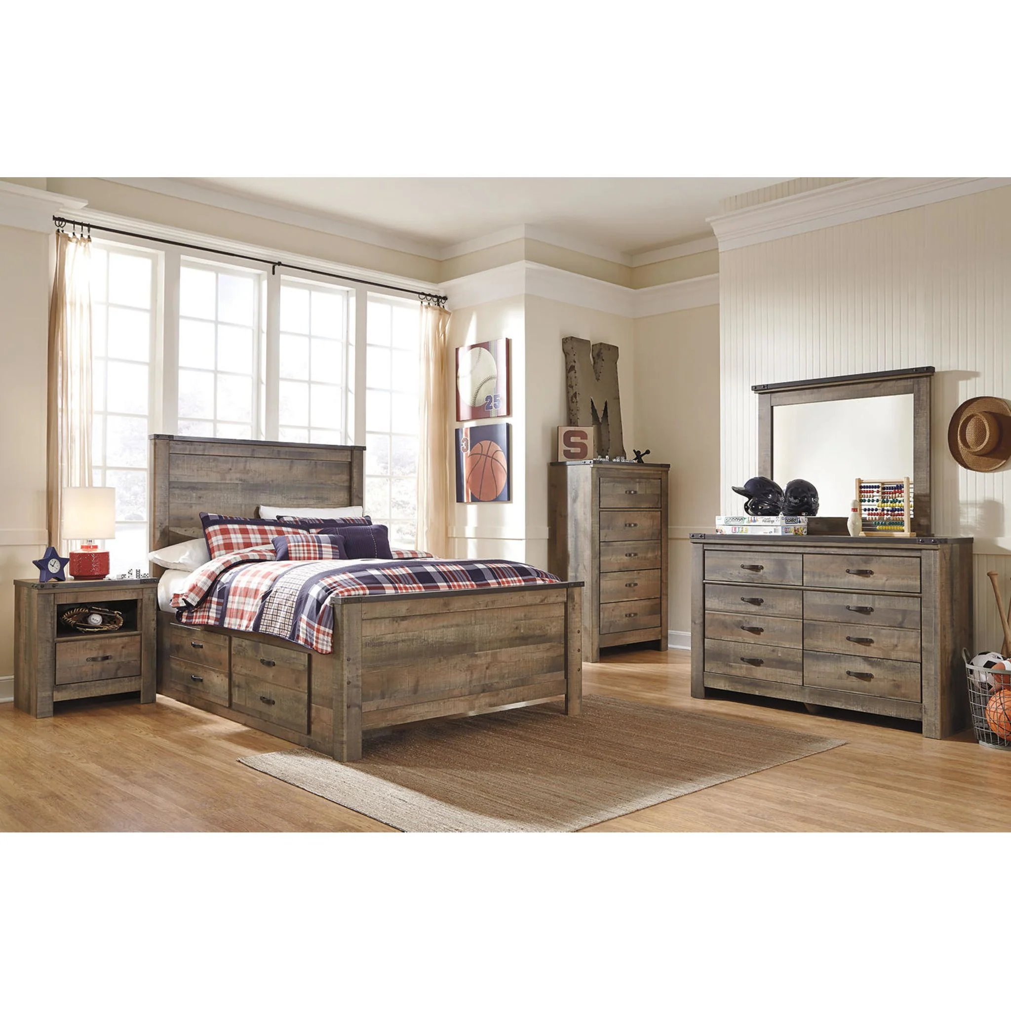 Trinell Bed with 2 Drawer Storage - Brown - Image 27