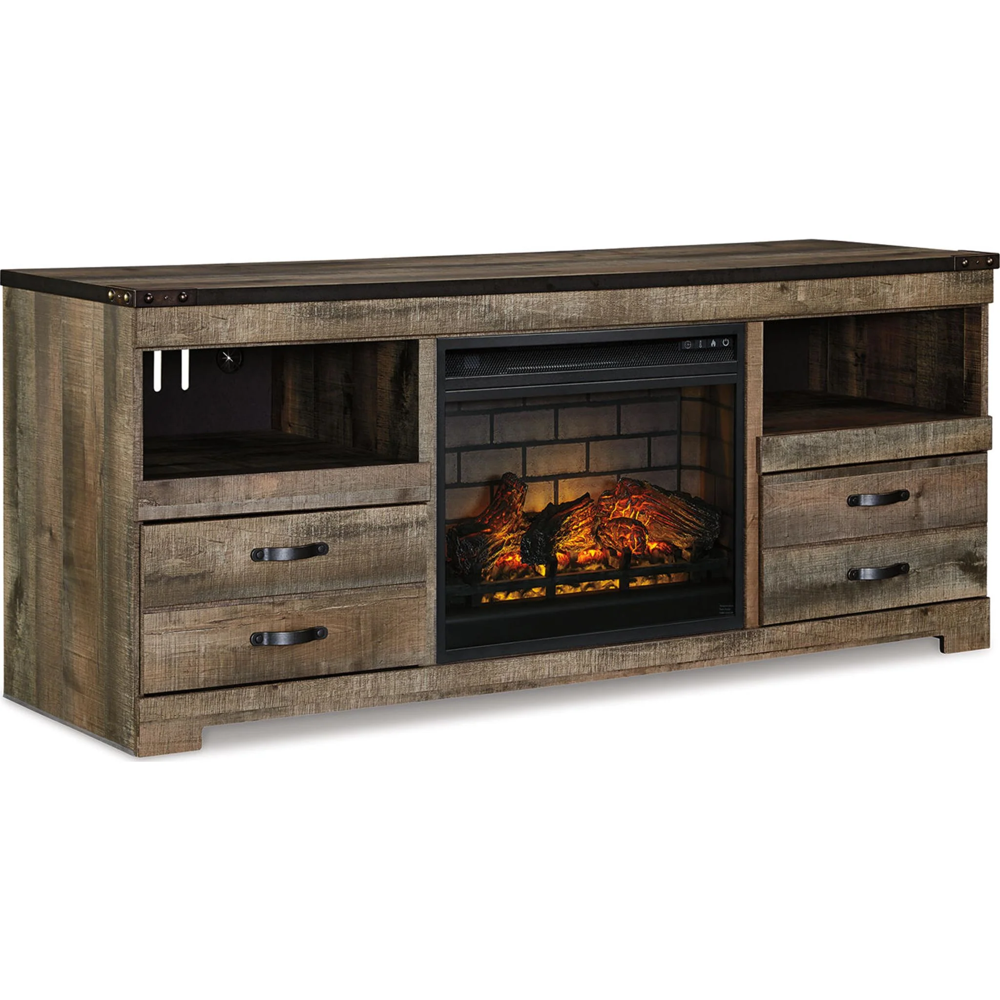 Trinell TV Stand with Fireplace - Brown - Image 7