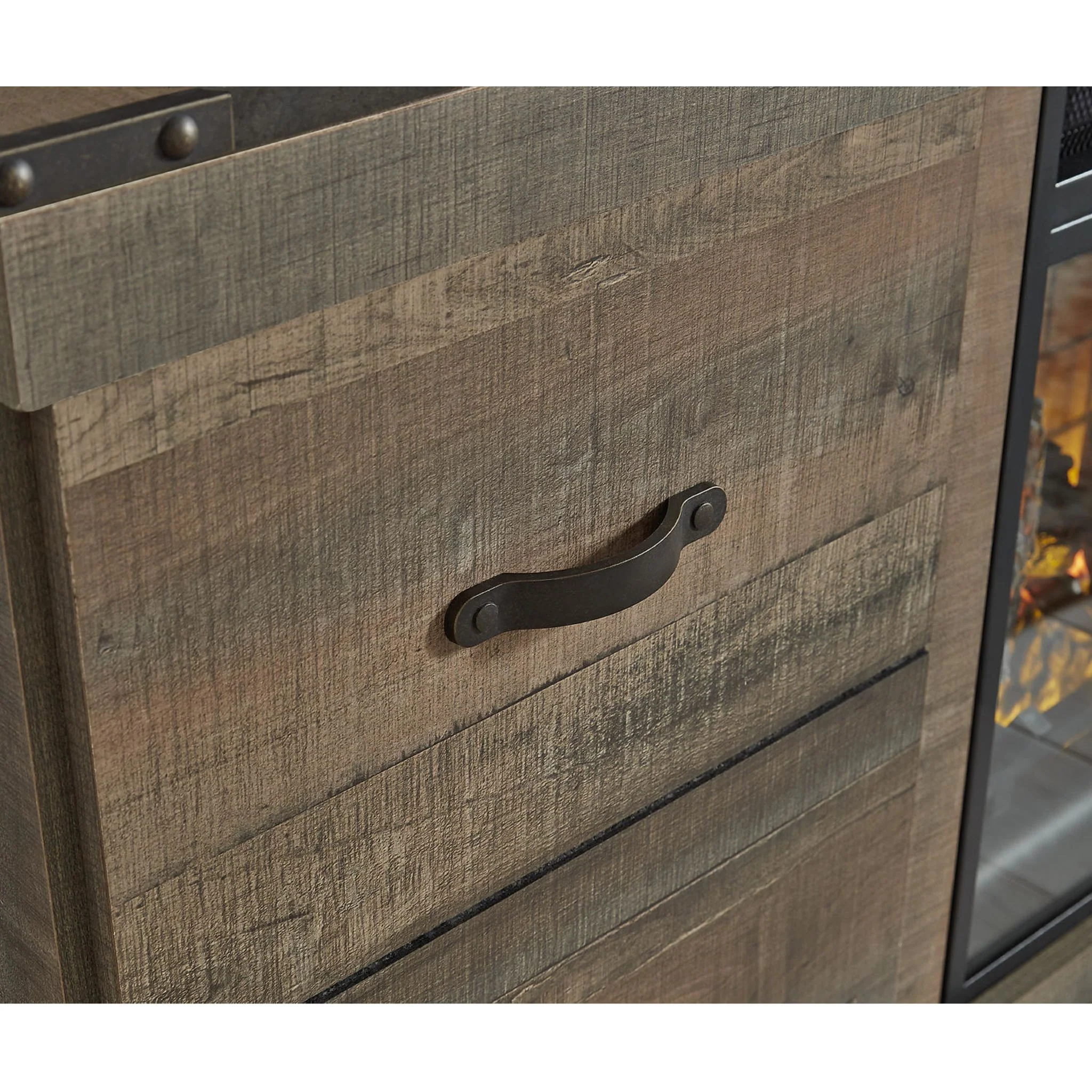Trinell Entertainment Unit with Fireplace - Brown - Image 5