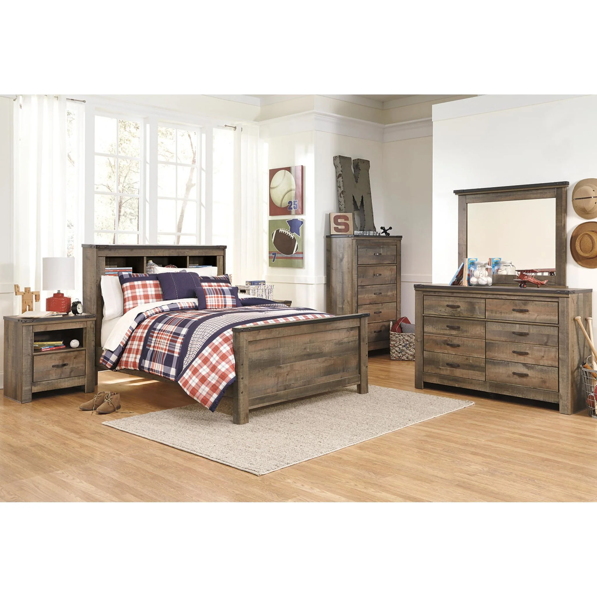 Trinell Full Bookcase Bed - Brown - Image 4