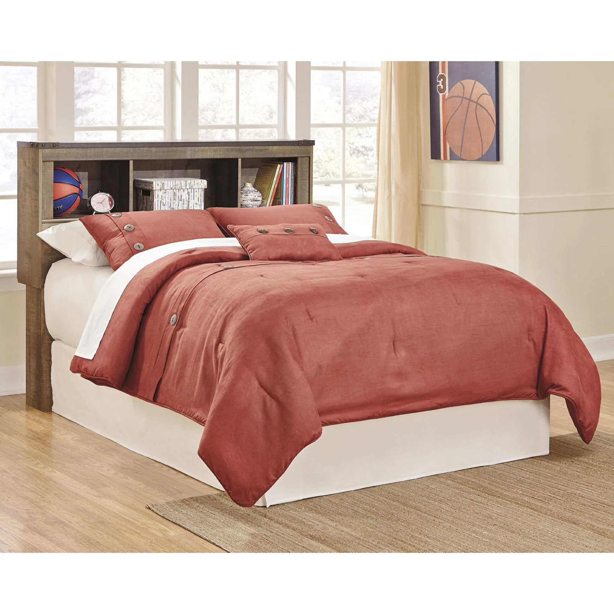 Trinell Full Bookcase Headboard - Rustic - Image 14
