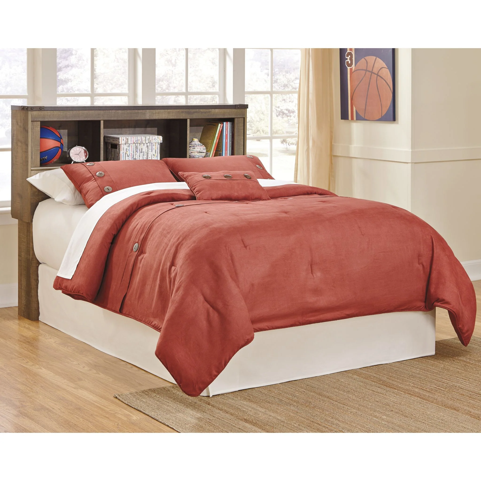 Trinell Full Bookcase Headboard - Rustic - Image 2