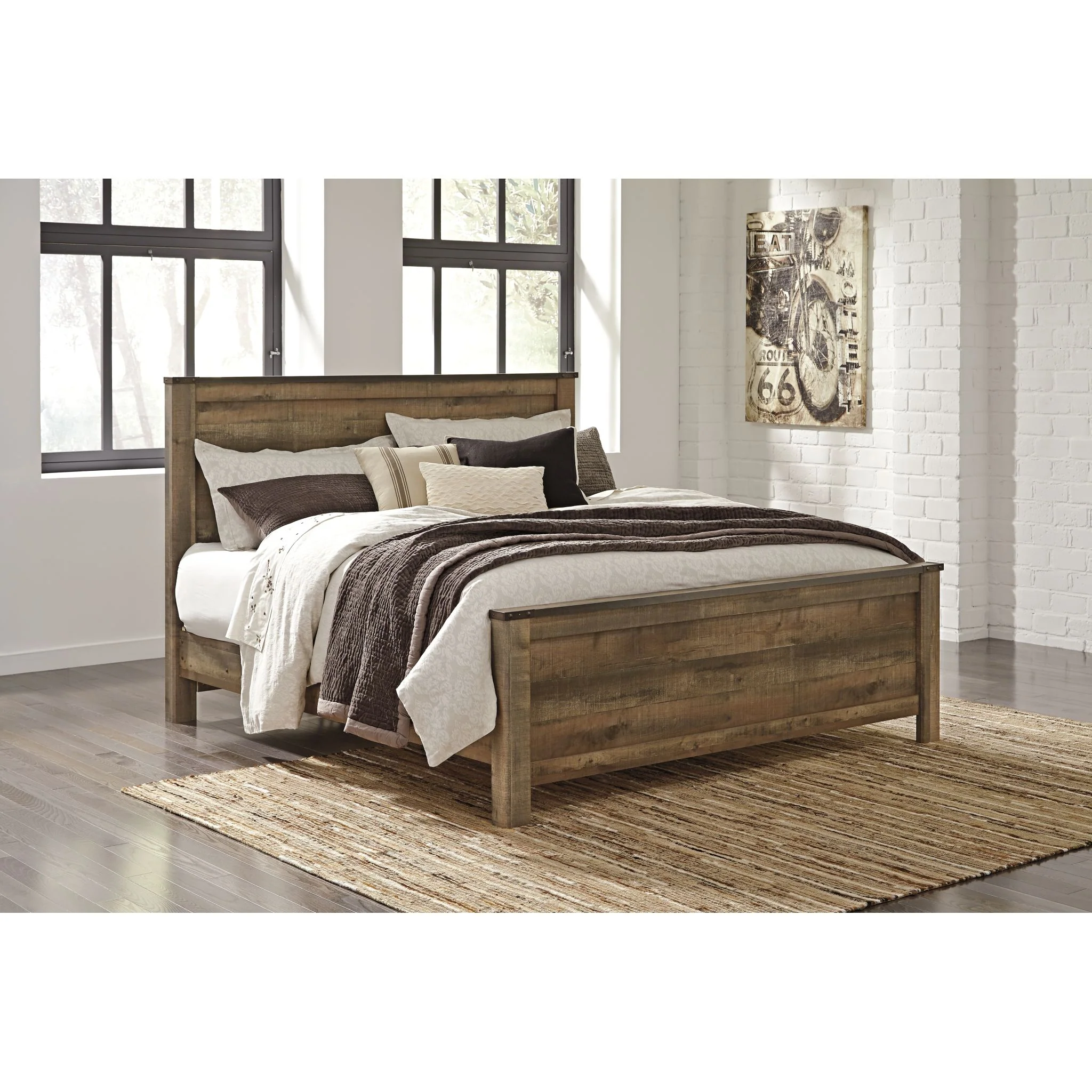 Trinell King Panel Headboard - Rustic - Image 4