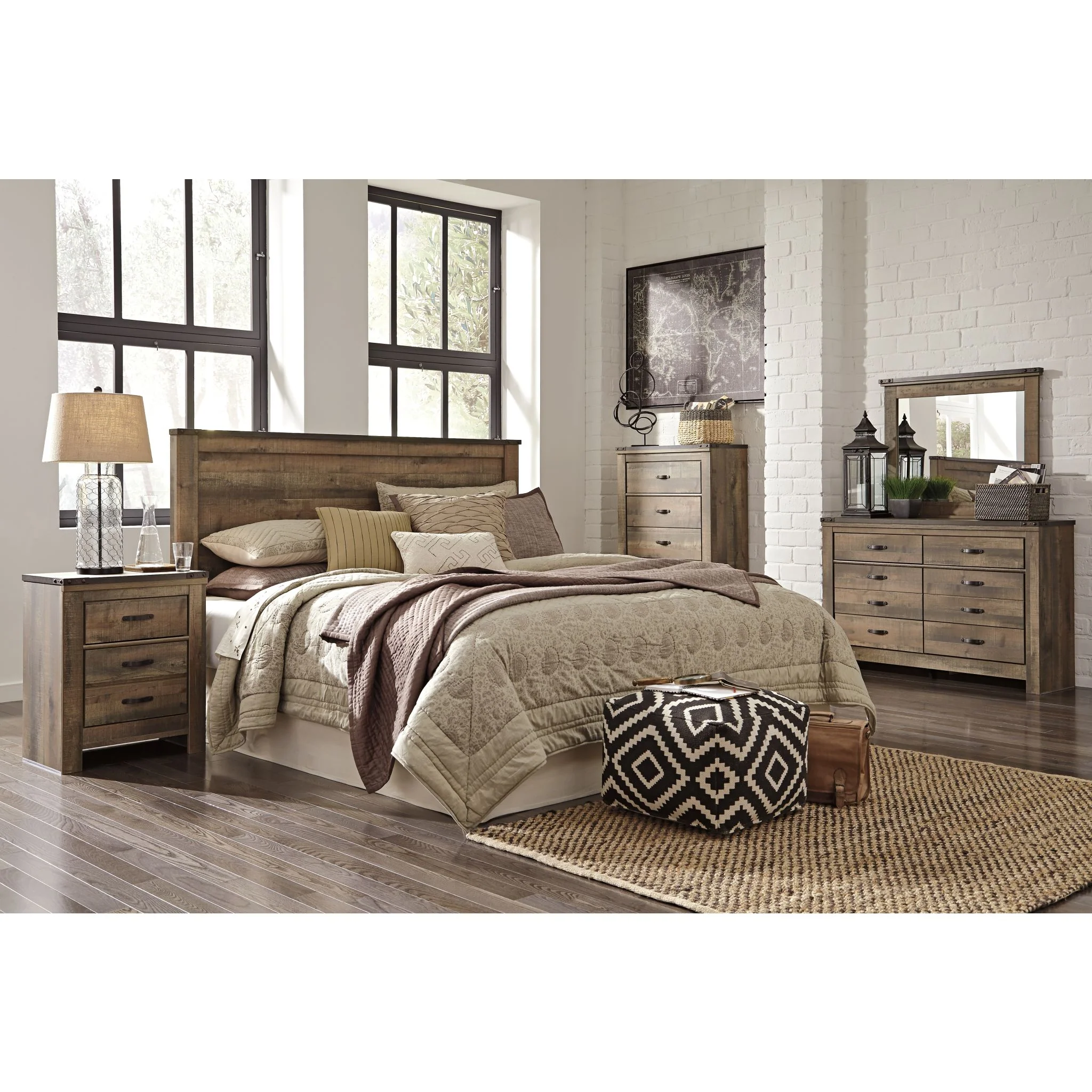 Trinell King Panel Headboard - Rustic - Image 6