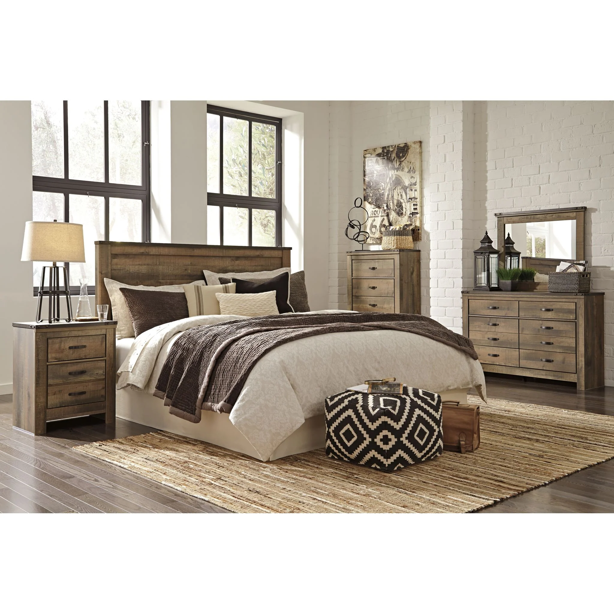 Trinell King Panel Headboard - Rustic - Image 7
