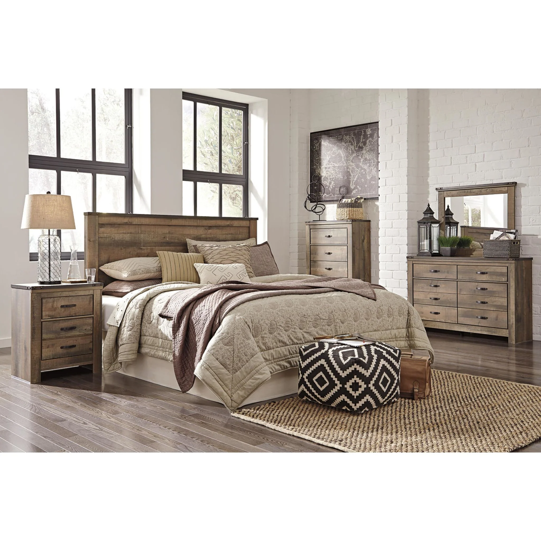 Trinell King Panel Headboard - Rustic - Image 9