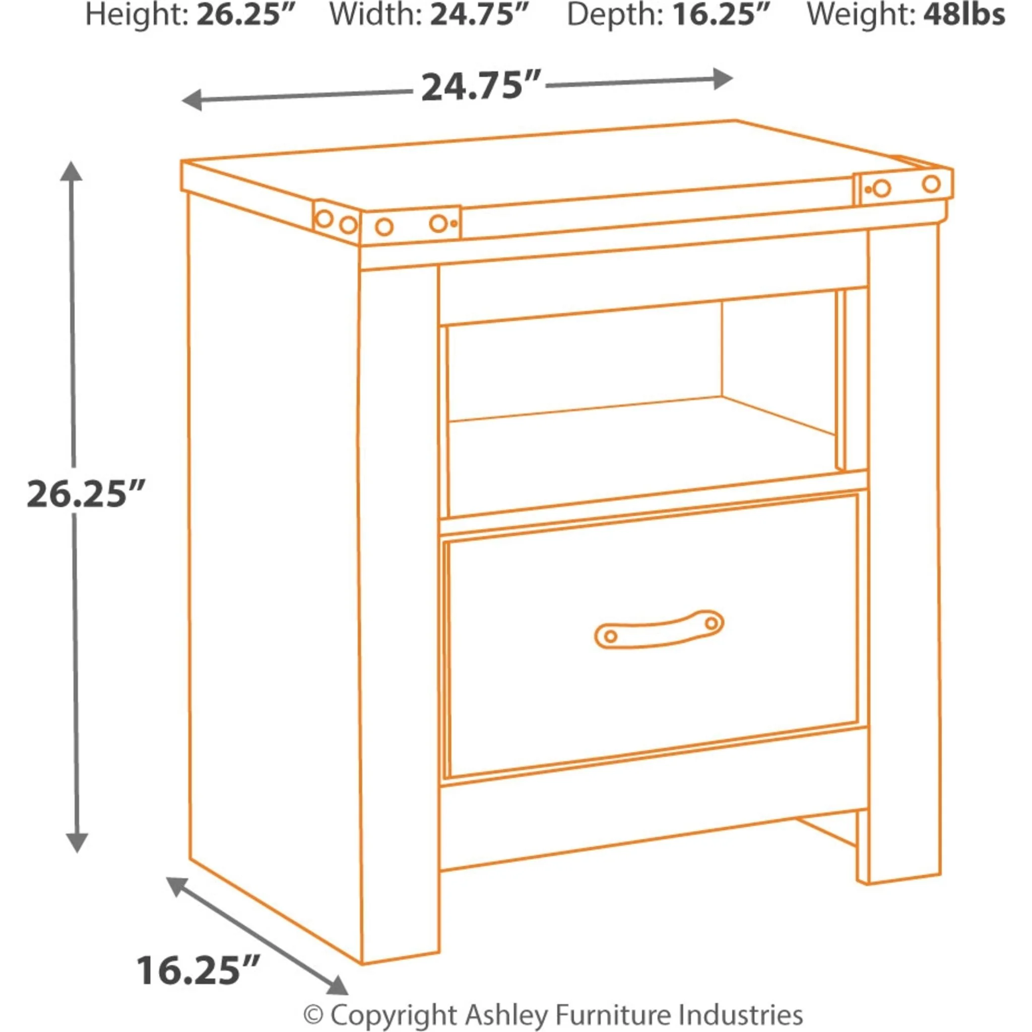 Trinell Nightstand - Rustic - Image 4