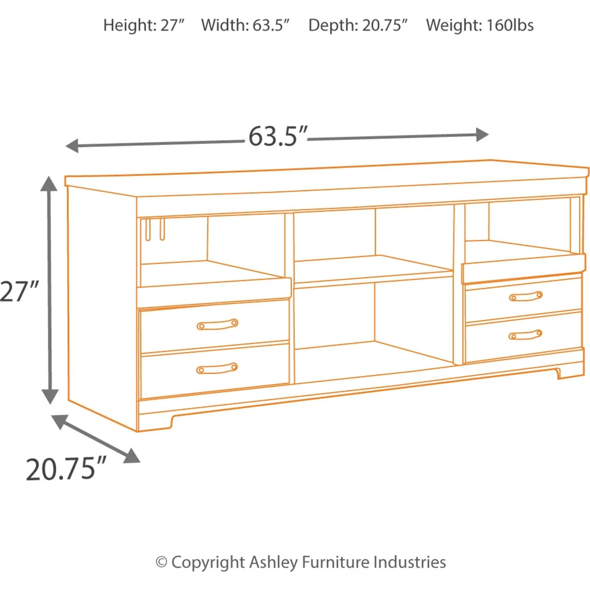 Trinell TV Stand - Brown - Image 5