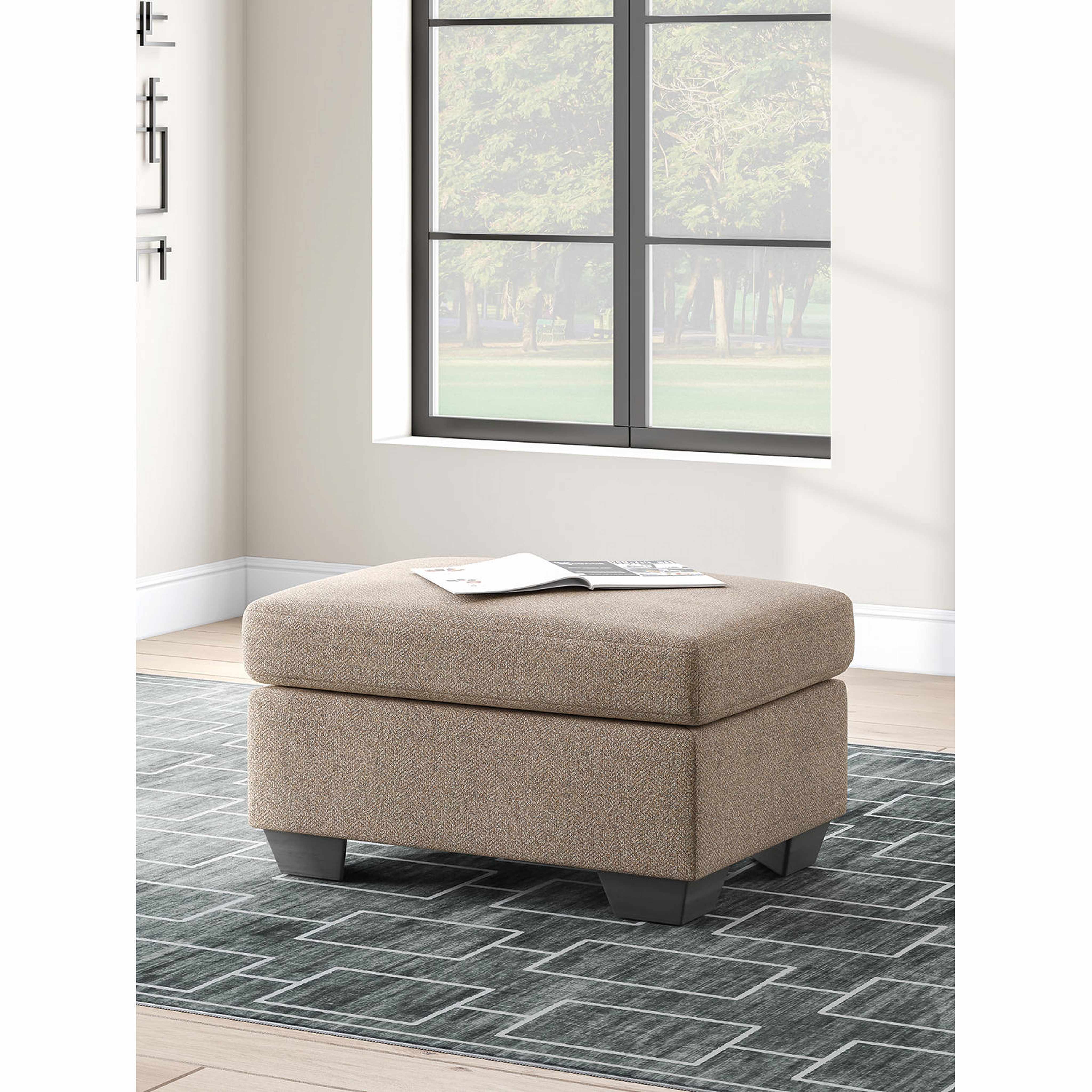 Triston-Peaks Ottoman - Suede - Image 2