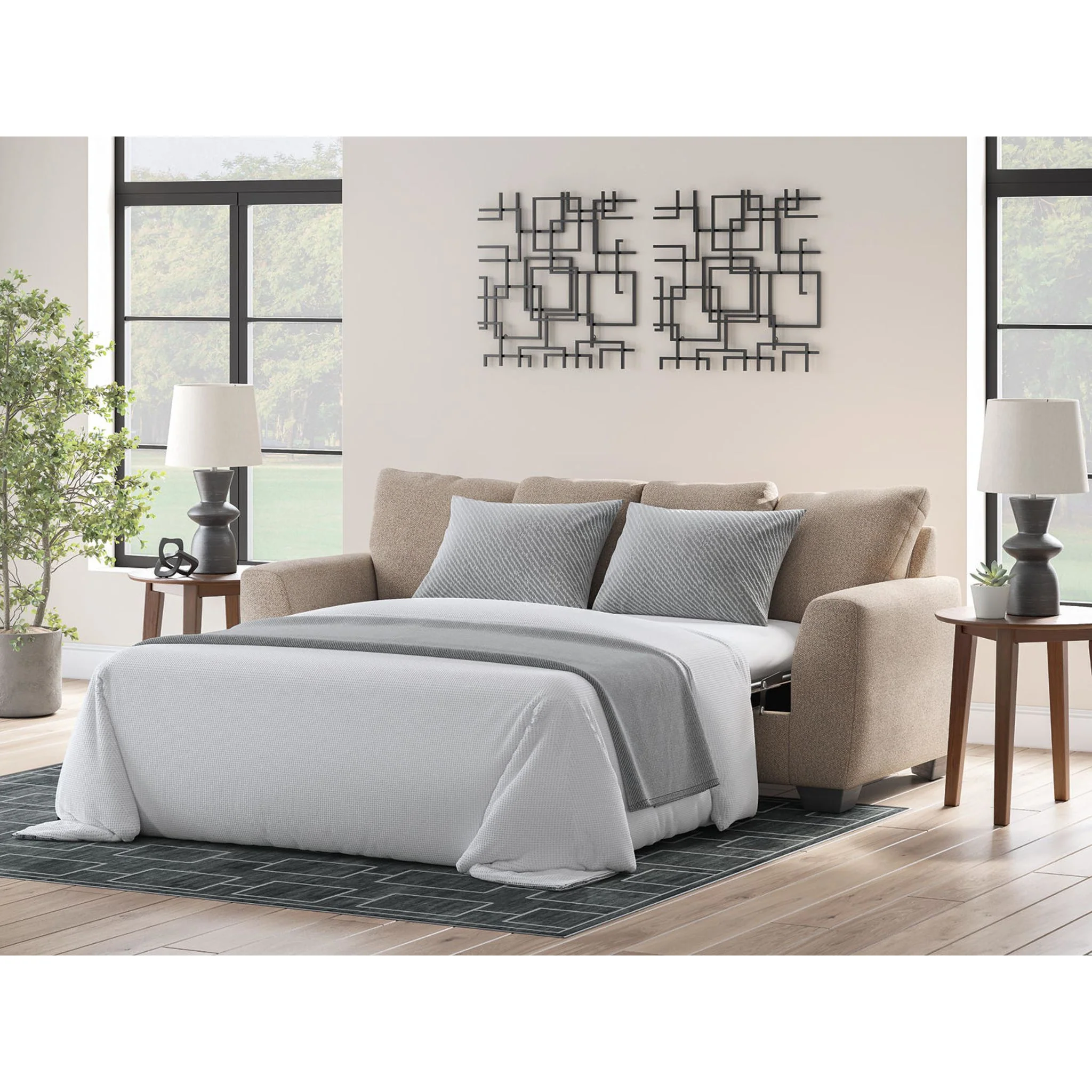 Triston-Peaks Queen Sofa Bed - Suede - Image 2