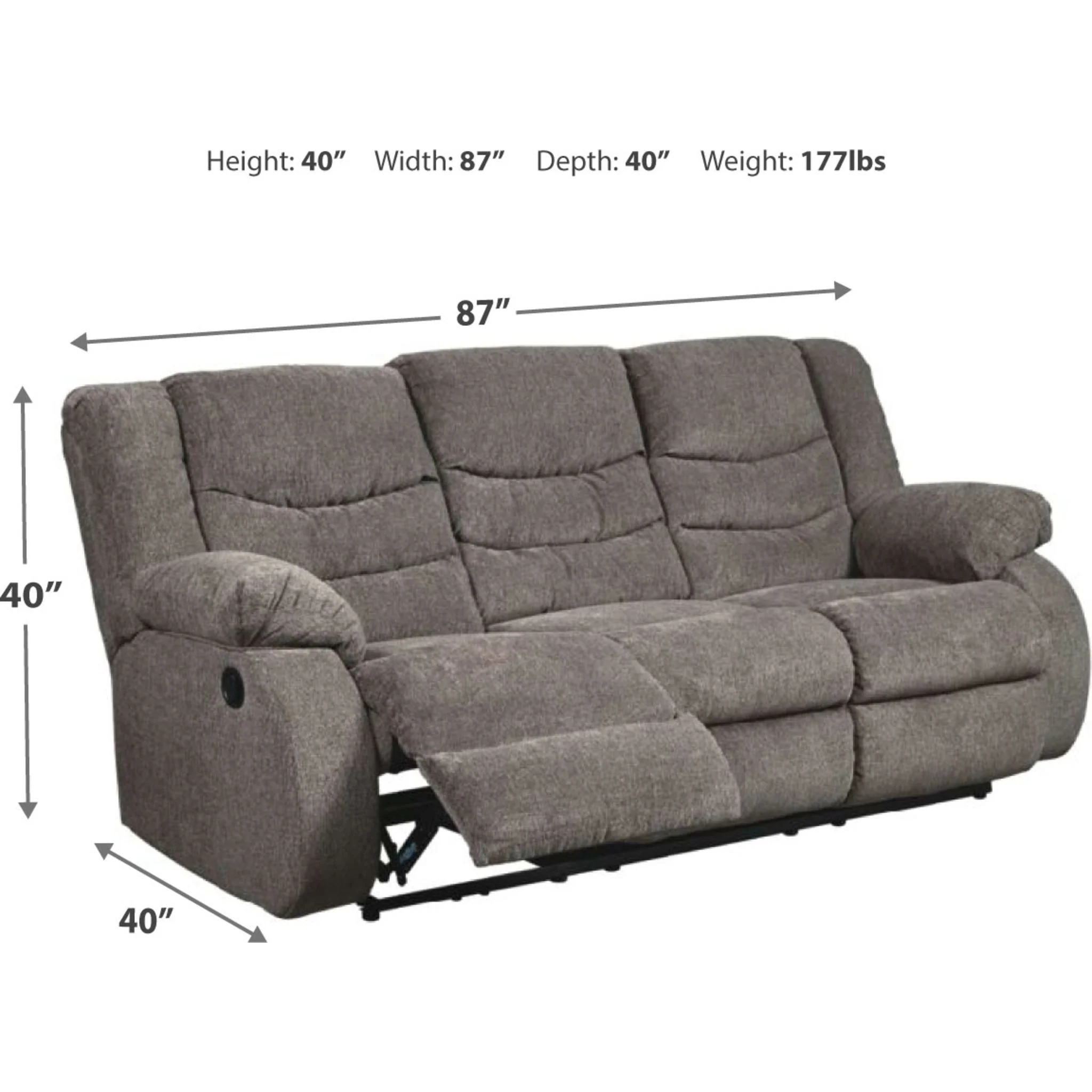 Tulen Reclining Sofa - Gray - Image 7