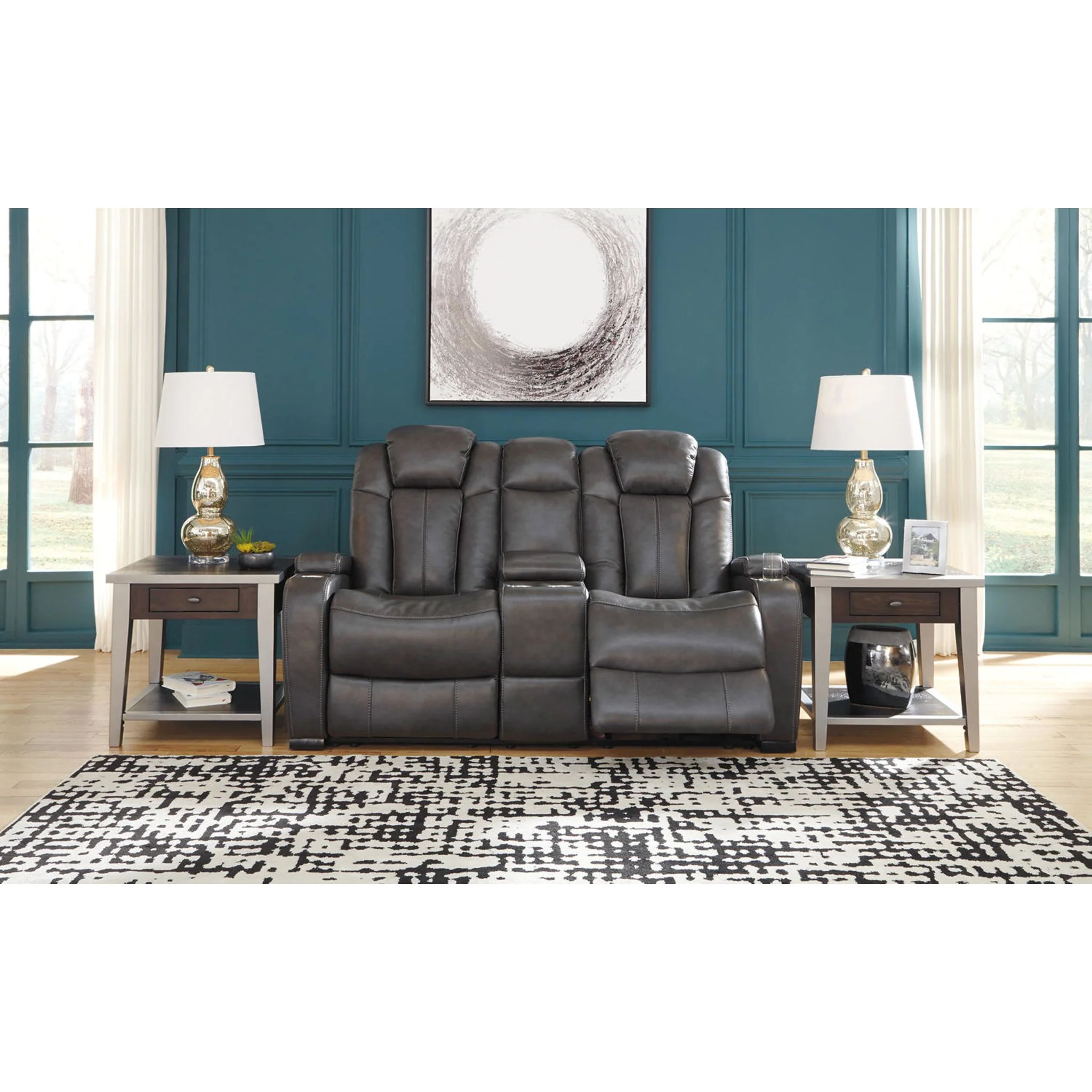 Turbulance Power Reclining Loveseat With Power Headrest - Quarry - Image 14