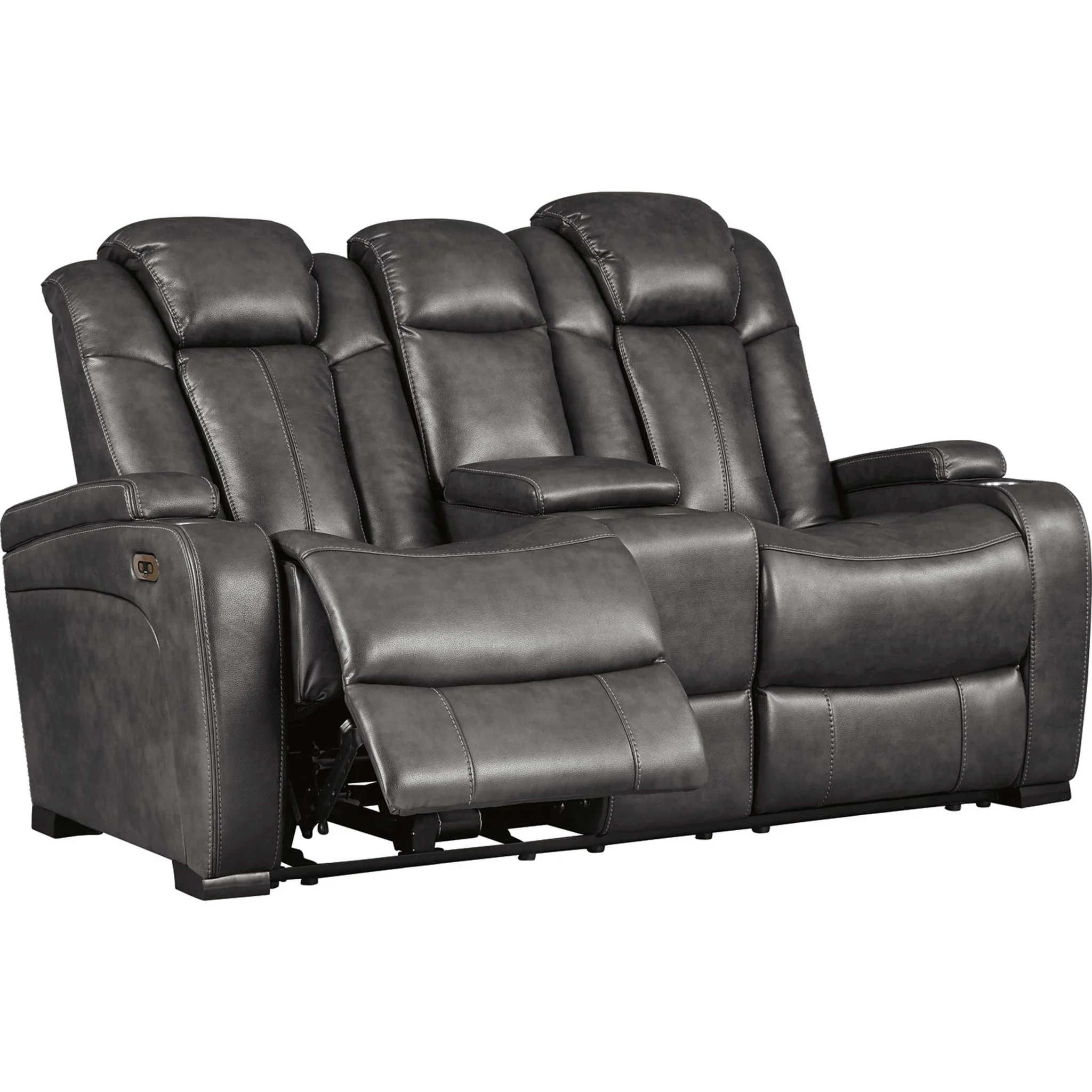 Turbulance Power Reclining Loveseat With Power Headrest - Quarry - Image 3