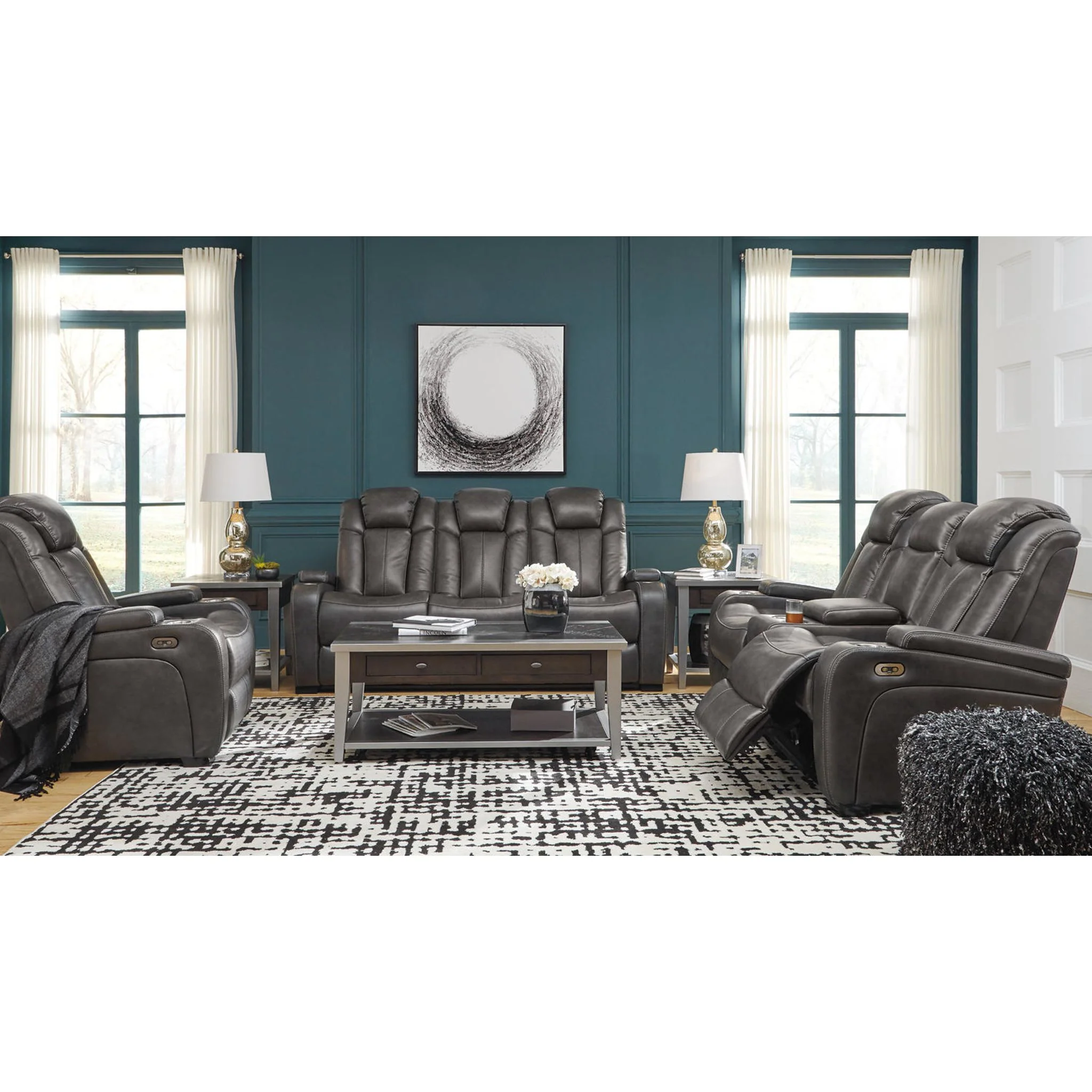 Turbulance Power Reclining Sofa - Quarry - Image 9