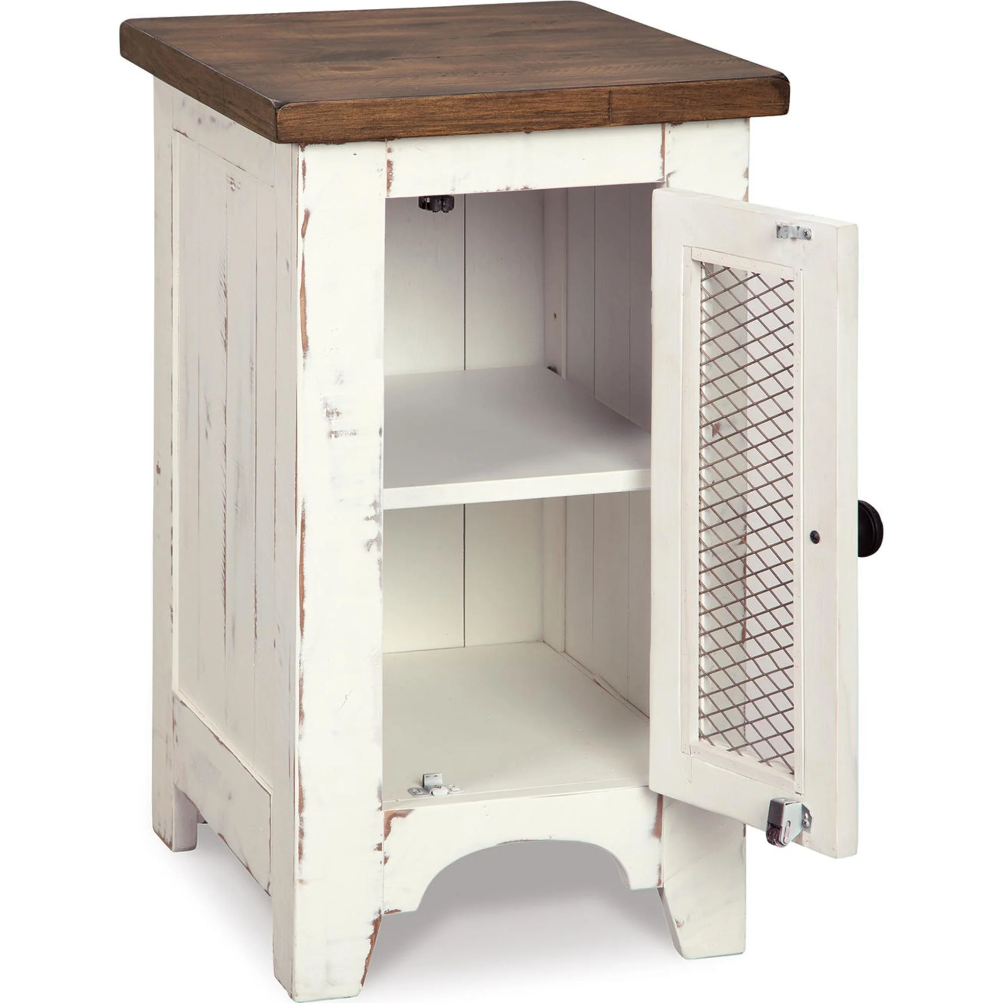 Turnbridge Wells Chair Side End Table - White/Brown - Image 12