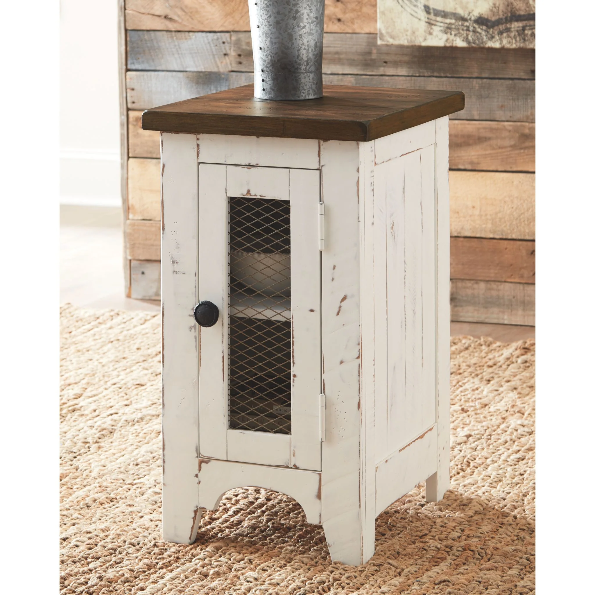Turnbridge Wells Chair Side End Table - White/Brown - Image 2
