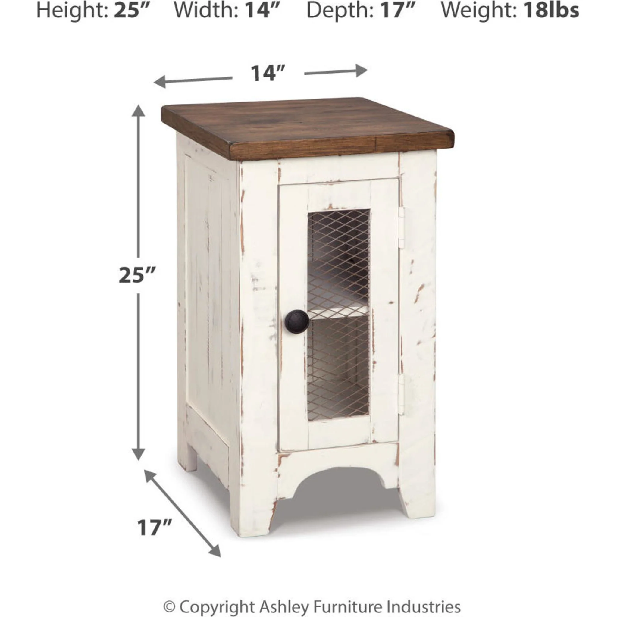 Turnbridge Wells Chair Side End Table - White/Brown - Image 20