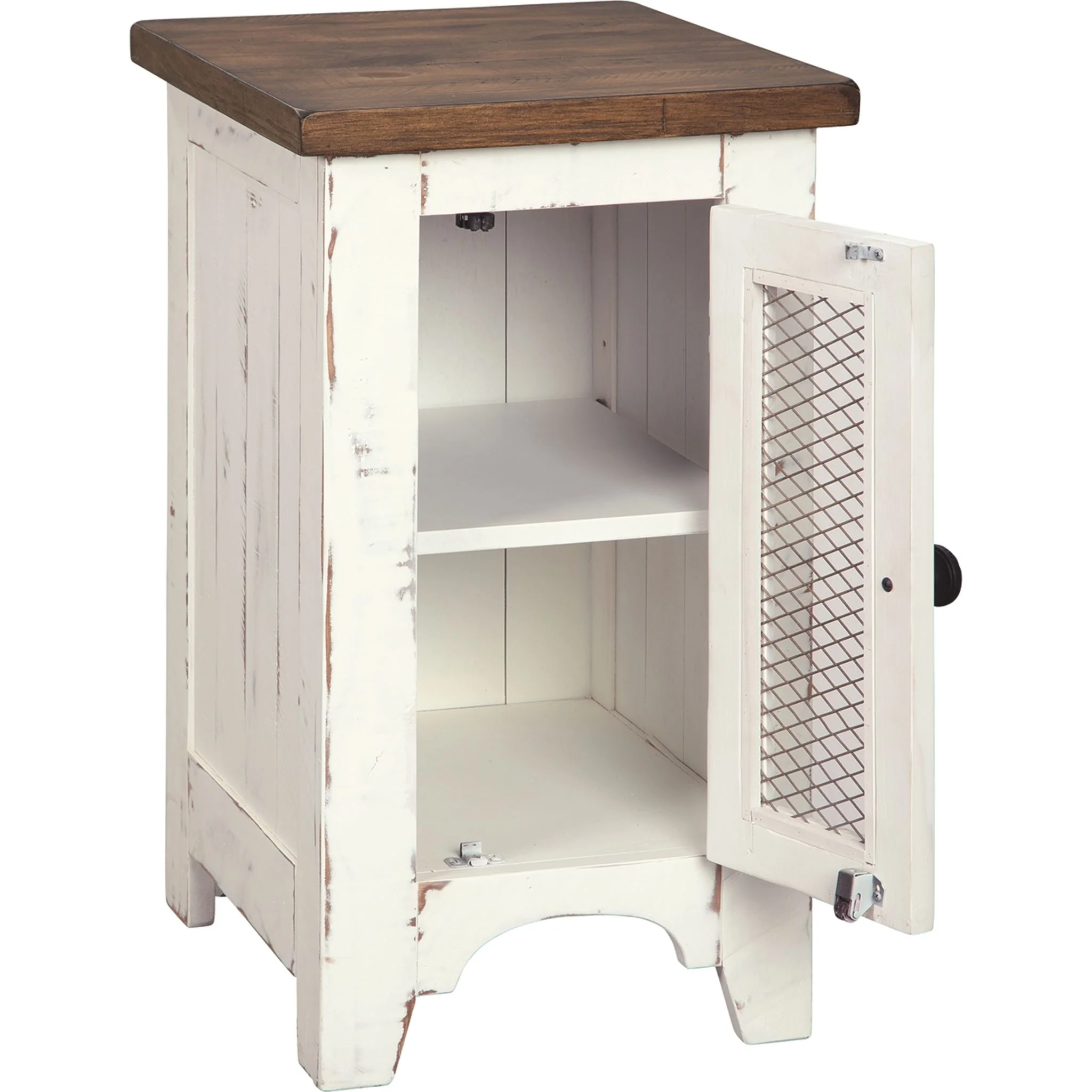Turnbridge Wells Chair Side End Table - White/Brown - Image 3
