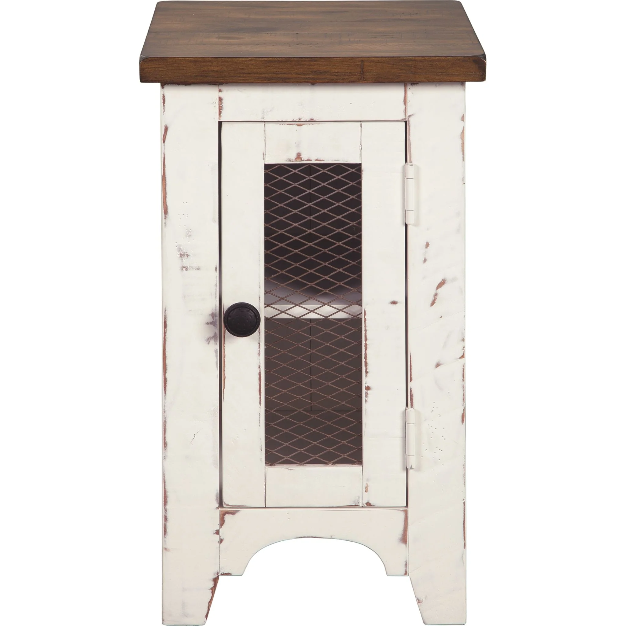 Turnbridge Wells Chair Side End Table - White/Brown - Image 5
