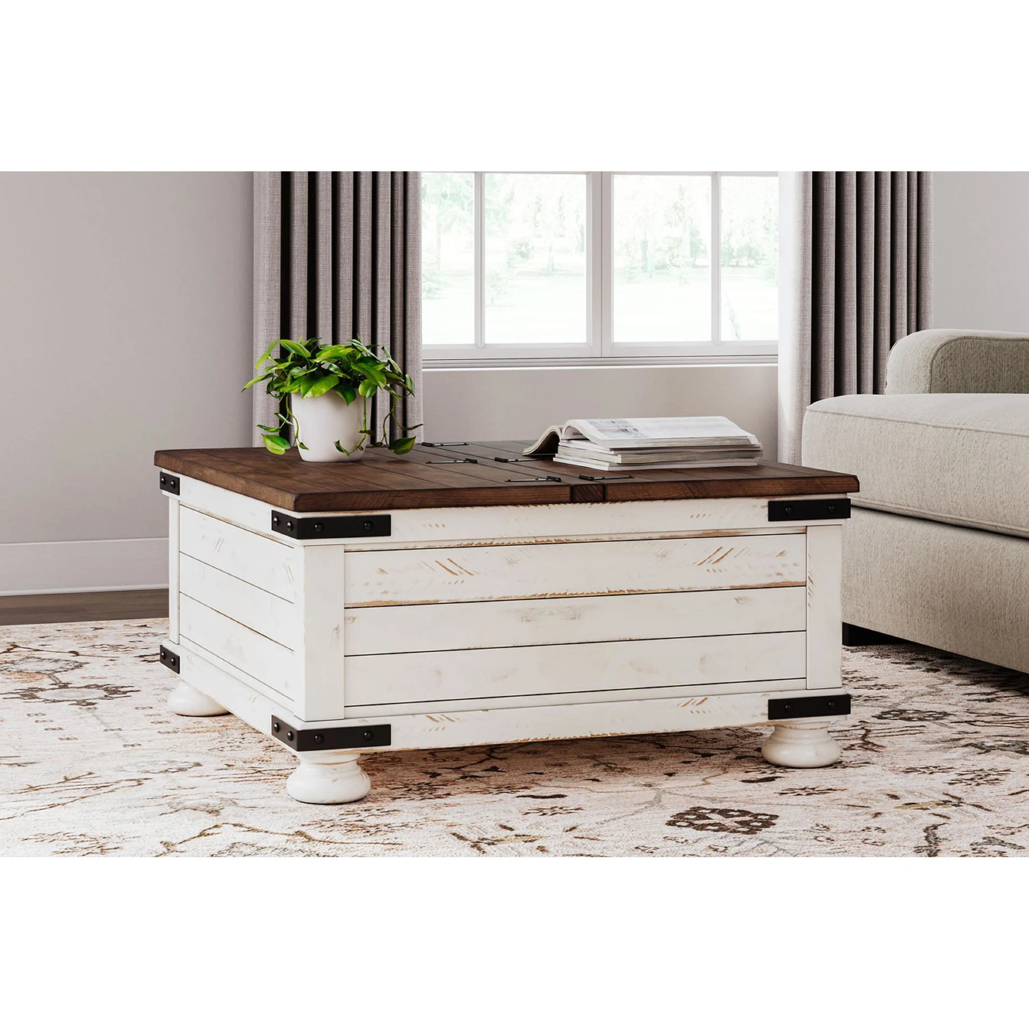 Turnbridge Wells Coffee Table - White/Brown - Image 10
