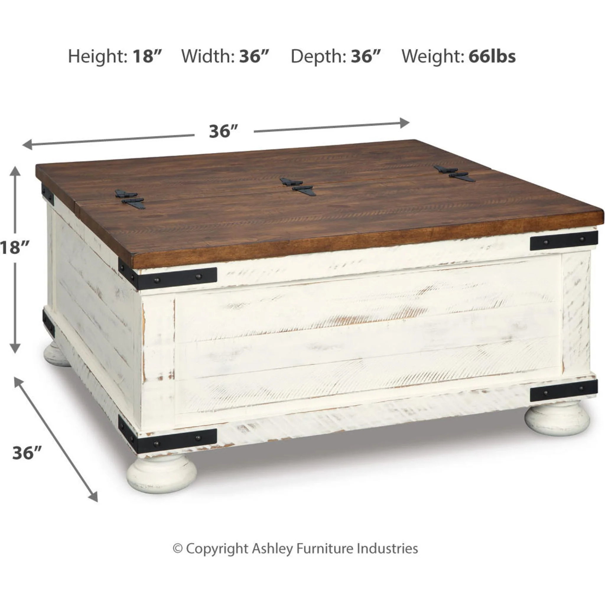 Turnbridge Wells Coffee Table - White/Brown - Image 18