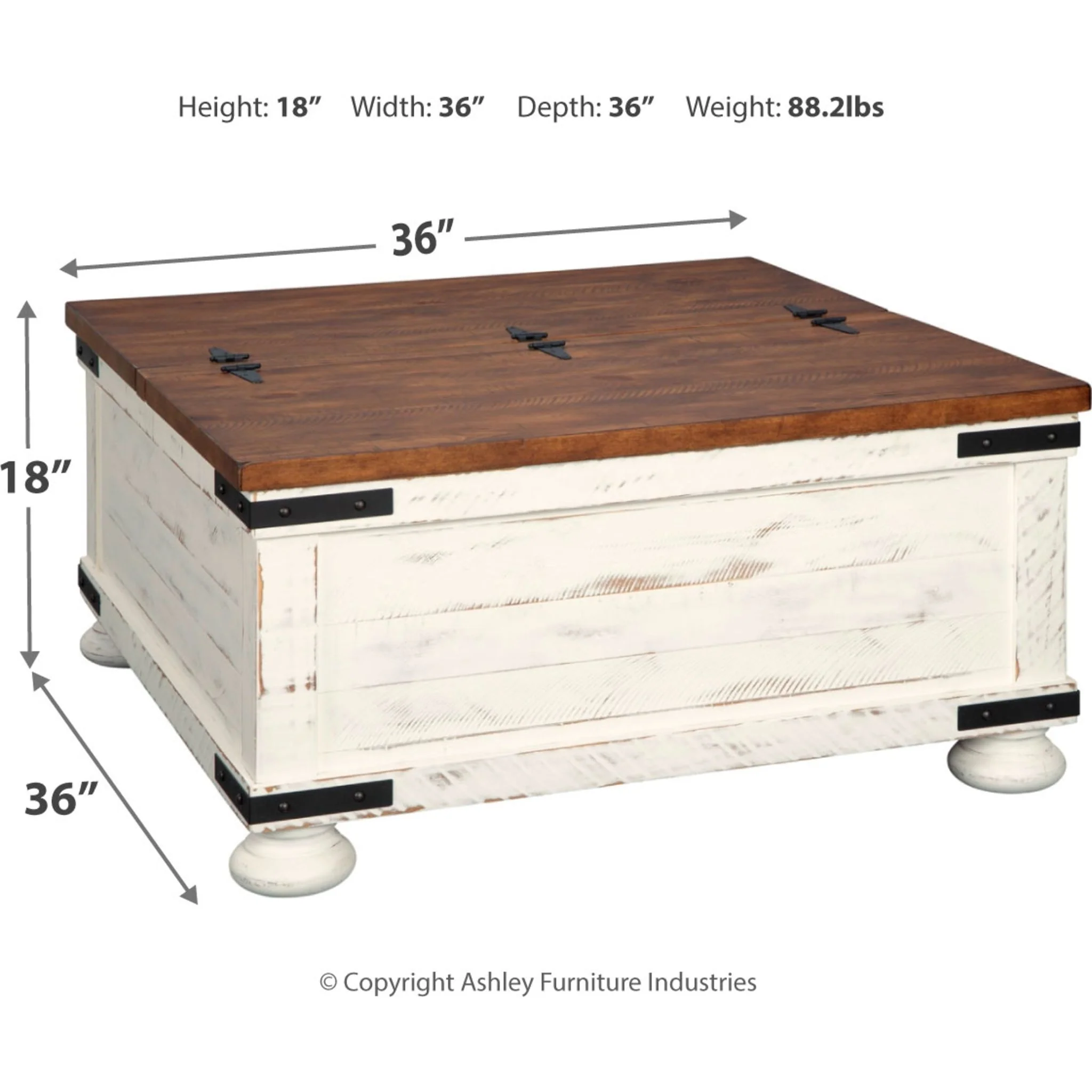 Turnbridge Wells Coffee Table - White/Brown - Image 4