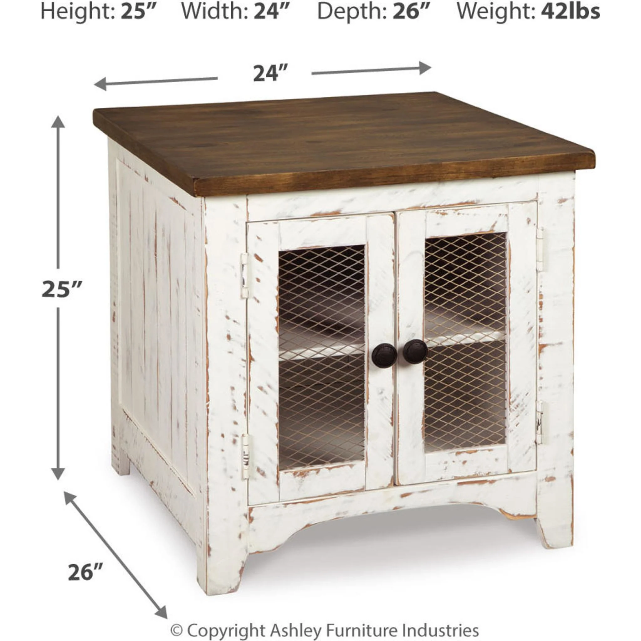 Turnbridge Wells End Table - White/Brown - Image 22