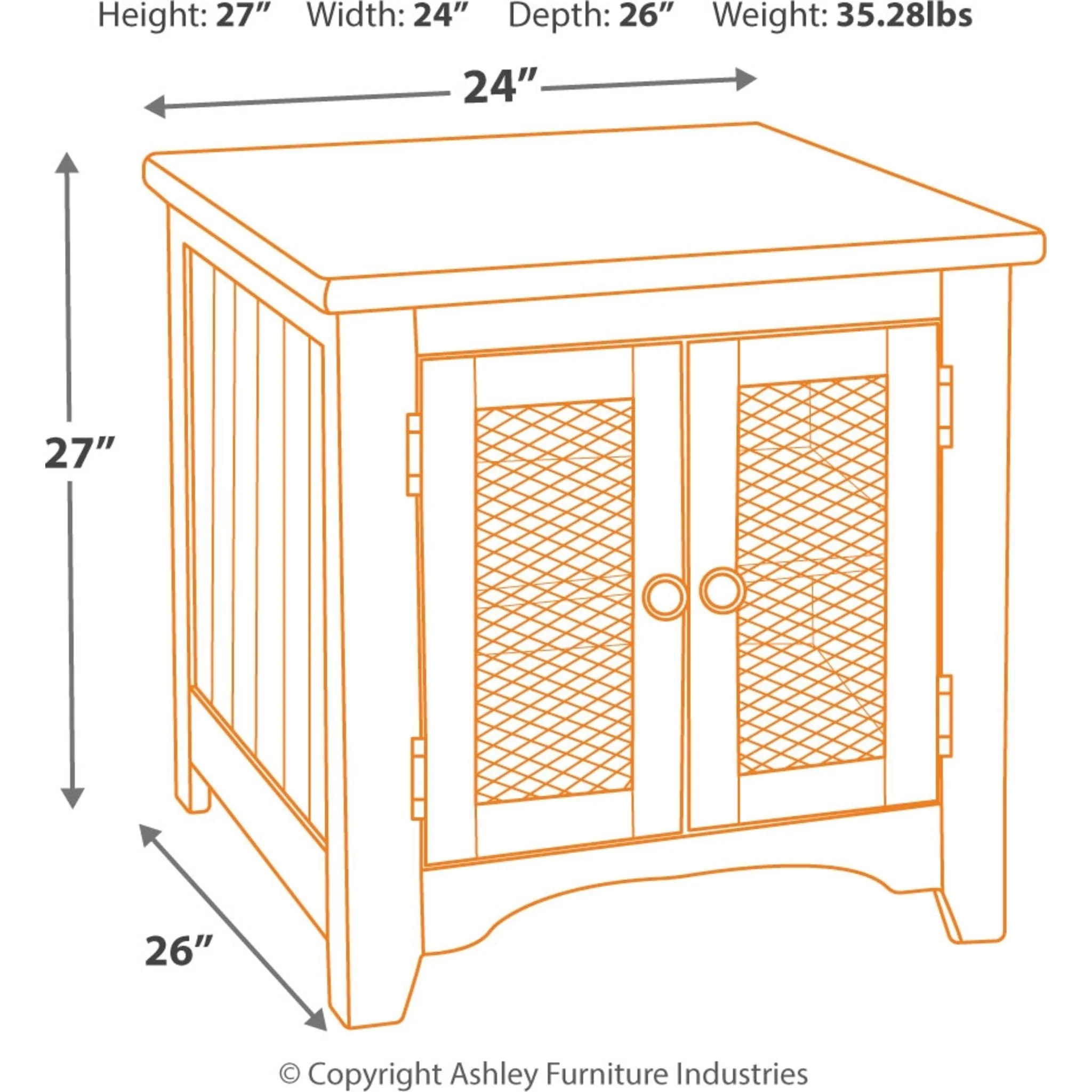 Turnbridge Wells End Table - White/Brown - Image 6