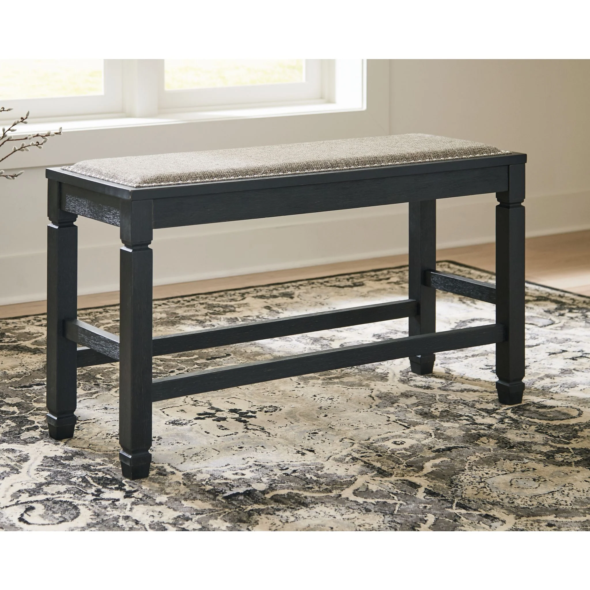 Tyler Creek Counter Height Bench - Antique Black - (D736-09) - Image 4