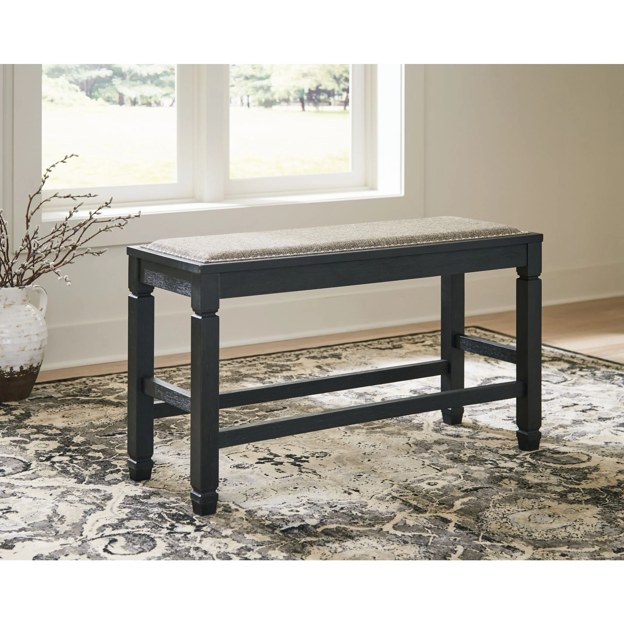 Tyler Creek Counter Height Bench - Antique Black - (D736-09) - Image 7