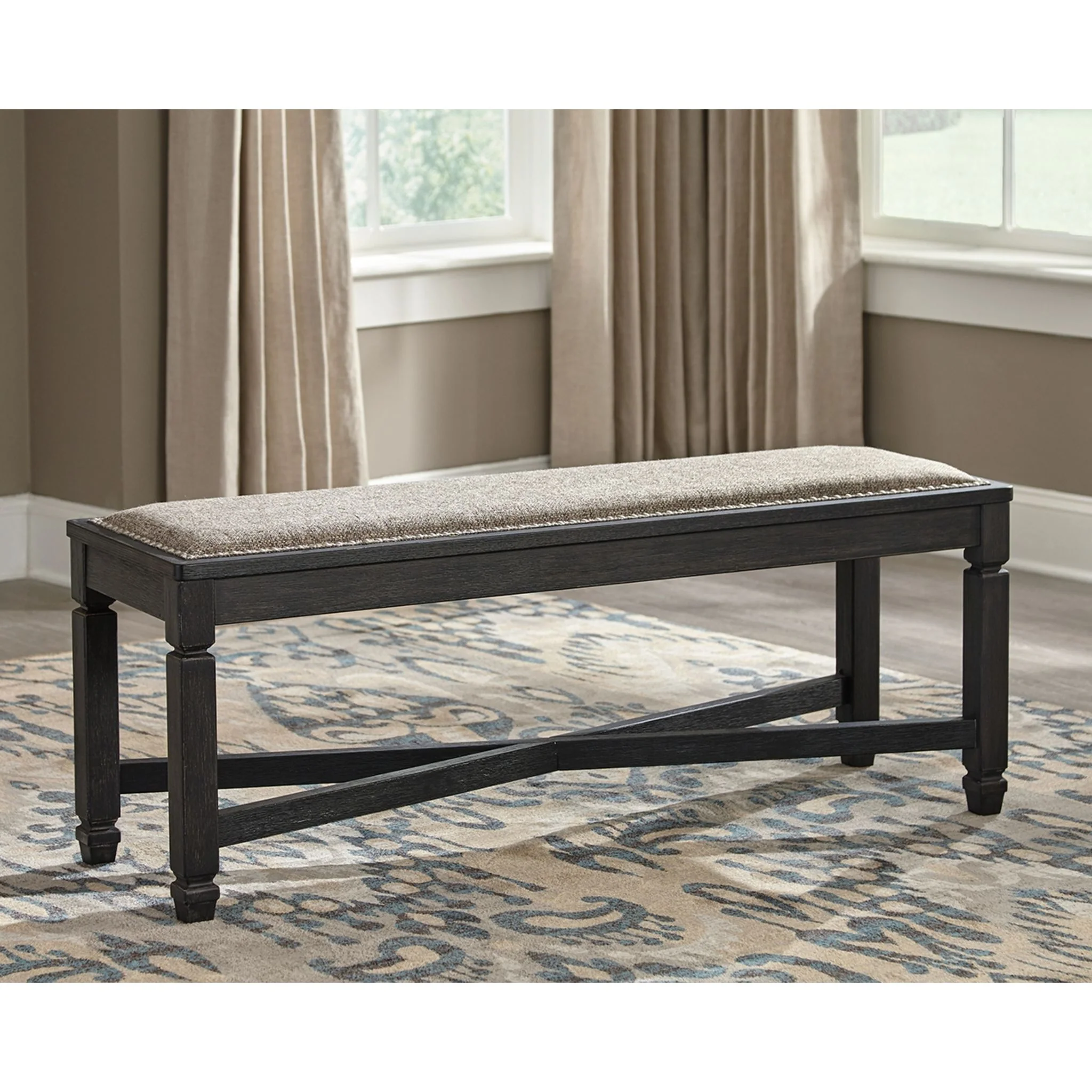 Tyler Creek Dining Bench - Black/Grey - (D736-00) - Image 2