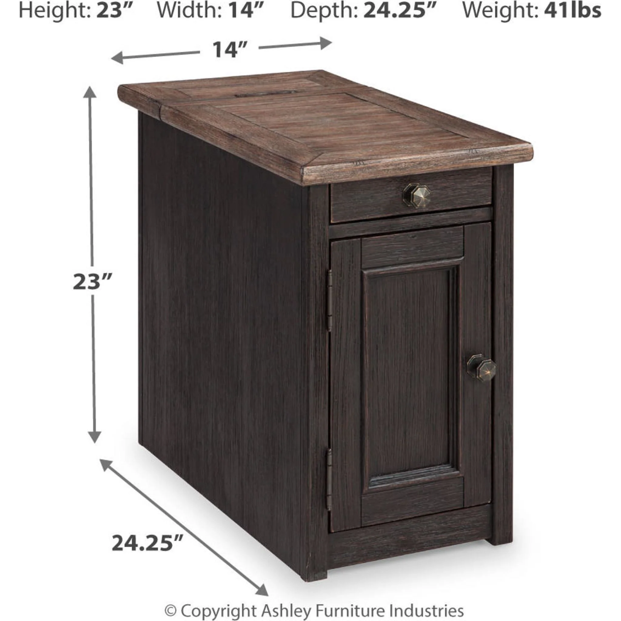 Tyler Creek Chair Side End Table - Grayish Brown/Black - Image 33