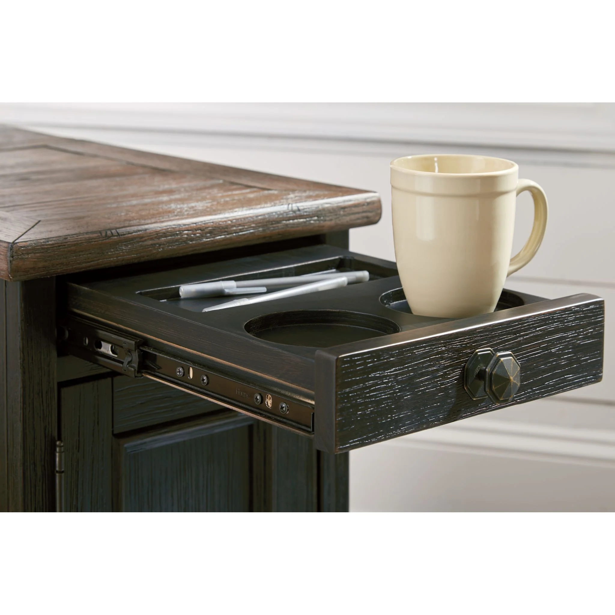 Tyler Creek Chair Side End Table - Grayish Brown/Black - Image 9